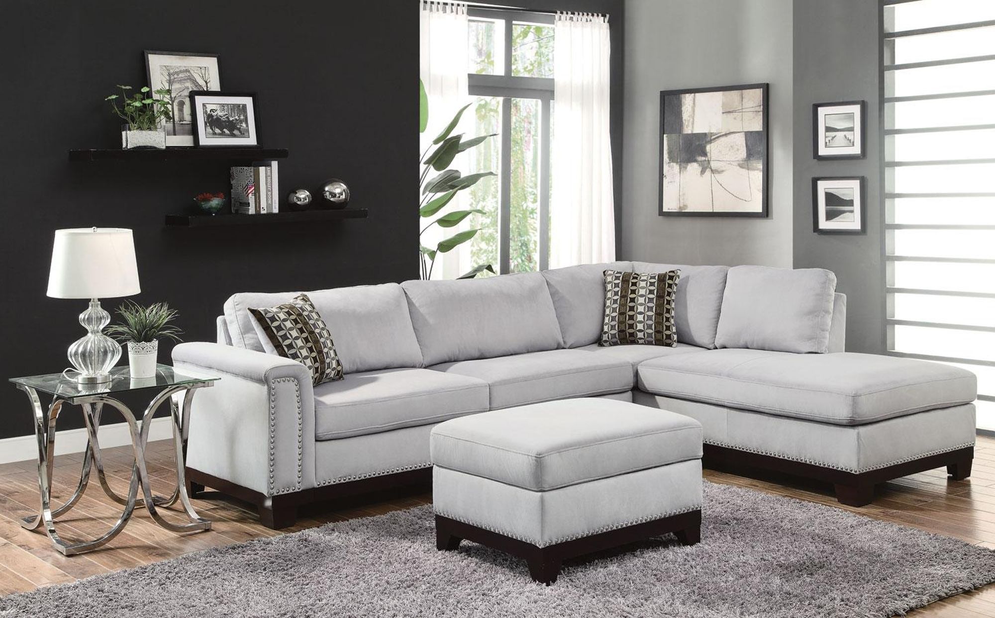 $1051.92 Mason Sectional Sofa With Nailhead Trim And Accent Within Preferred Sectional Sofas With Nailheads (Photo 7 of 15)