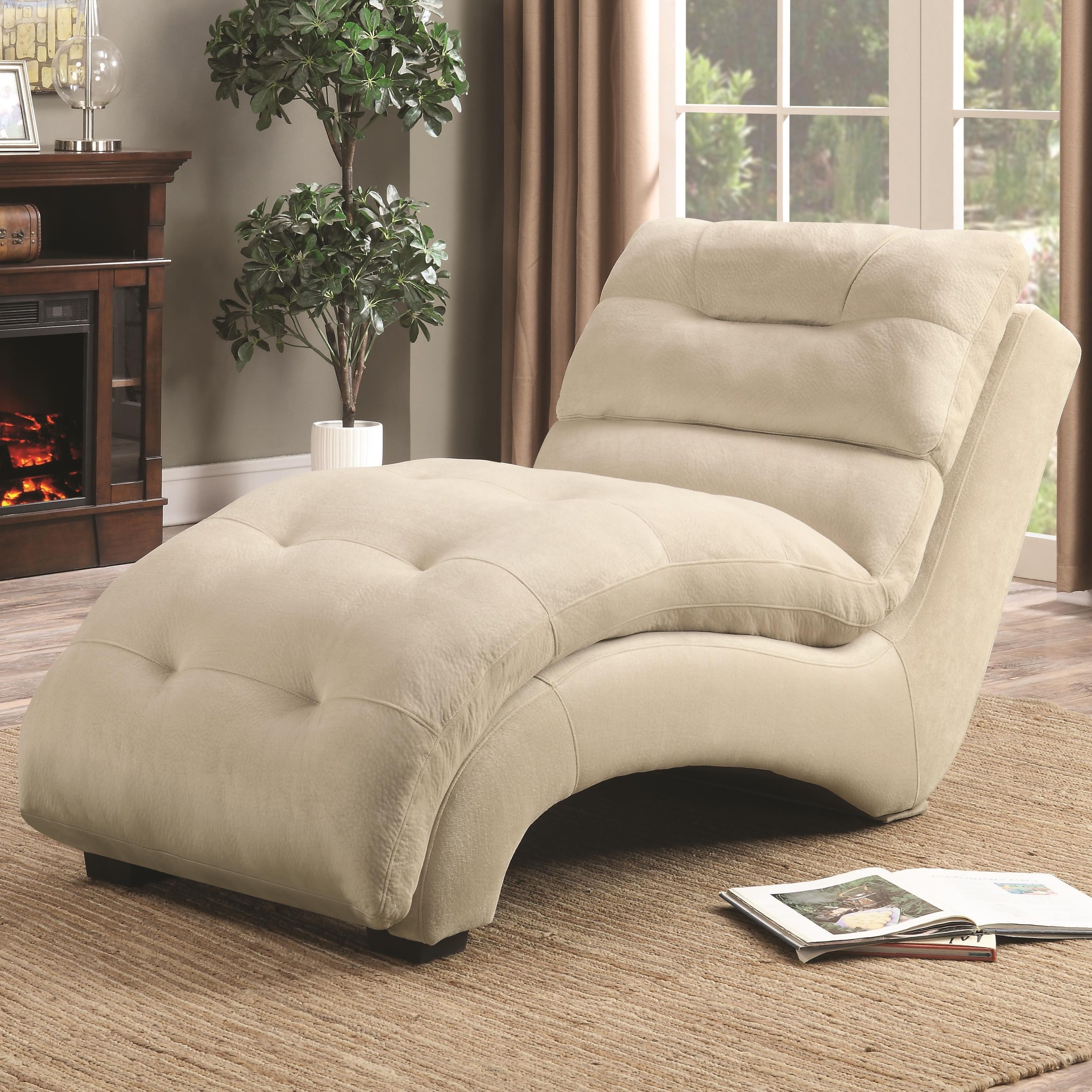 2017 Coaster 550347 Accent Chaise With Arched Base In Tan Padded Upholstery Inside Accent Chaises (View 4 of 15)