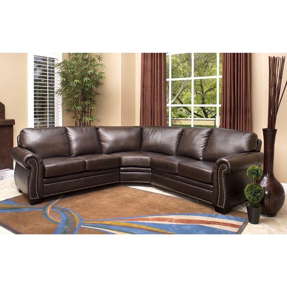 2018 Abbyson Sectional Sofas In Abbyson Oxford Brown Top Grain Leather Sectional Sofa – Free (Photo 1 of 15)