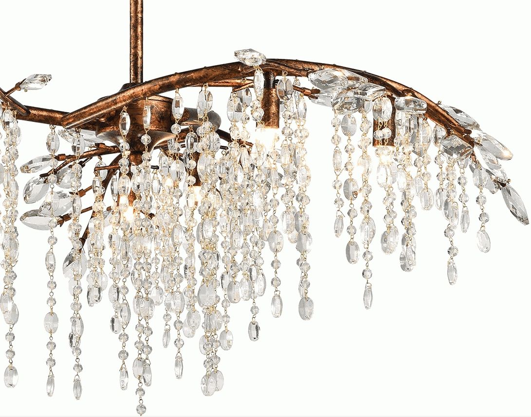 2018 Crystal Branch Chandelier In Chandelier With Crystal Leaves (Photo 12 of 15)