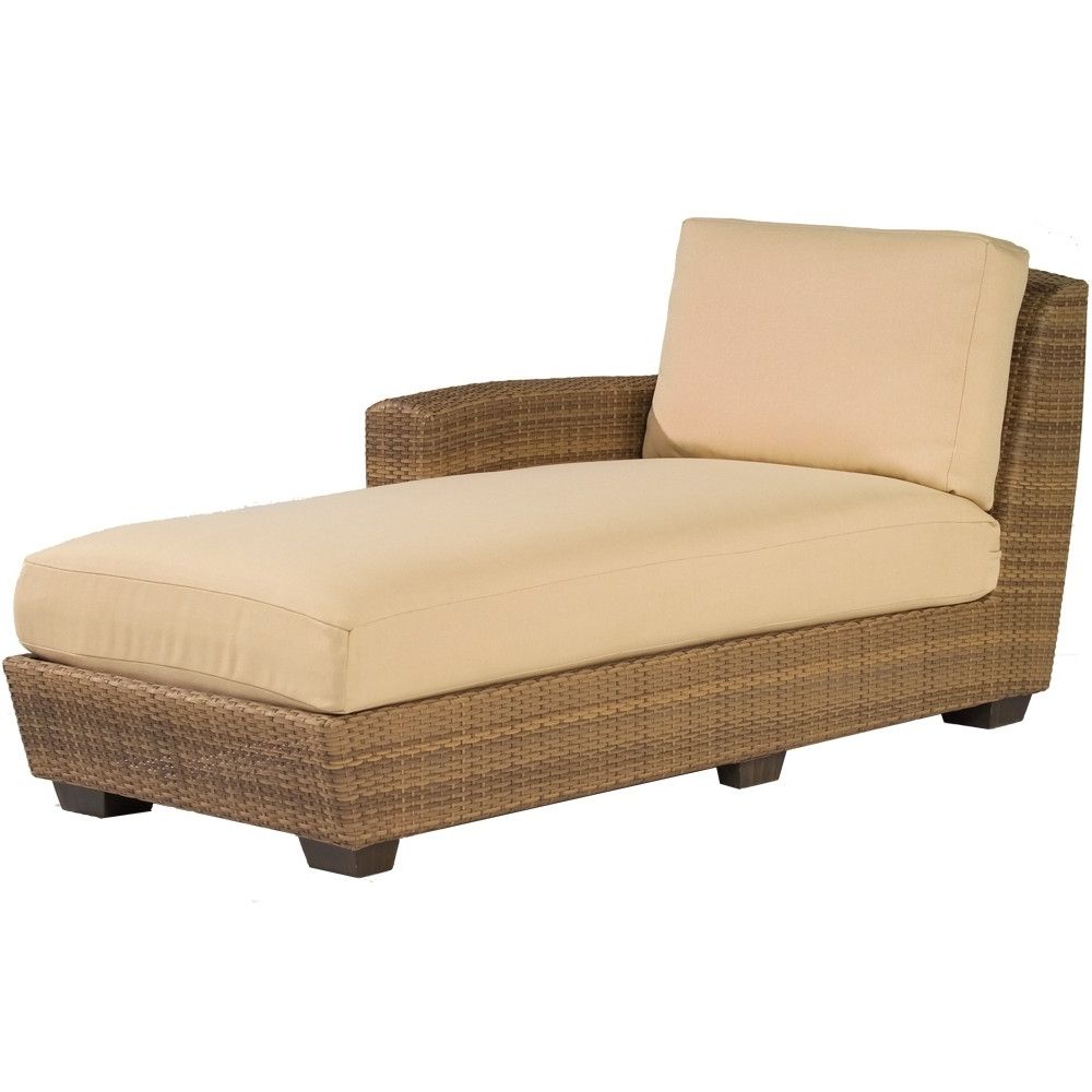 2018 Rattan Chaise Lounges Regarding Whitecraftwoodard Saddleback Wicker Chaise Lounge Sectional (View 12 of 15)