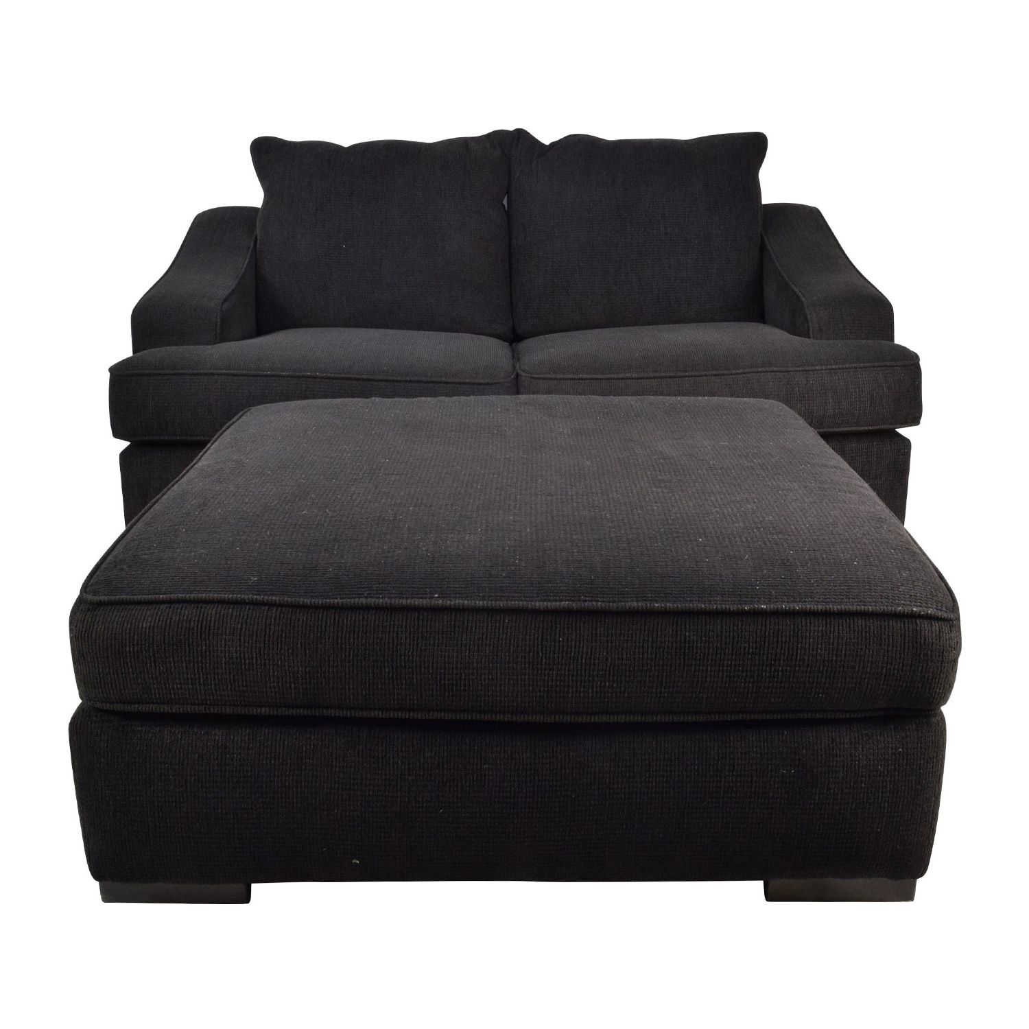 [%67% Off – Black Cloth Loveseat And Matching Oversized Ottoman / Sofas Intended For Newest Loveseats With Ottoman|Loveseats With Ottoman In Current 67% Off – Black Cloth Loveseat And Matching Oversized Ottoman / Sofas|Well Known Loveseats With Ottoman With Regard To 67% Off – Black Cloth Loveseat And Matching Oversized Ottoman / Sofas|2017 67% Off – Black Cloth Loveseat And Matching Oversized Ottoman / Sofas With Regard To Loveseats With Ottoman%] (View 12 of 15)