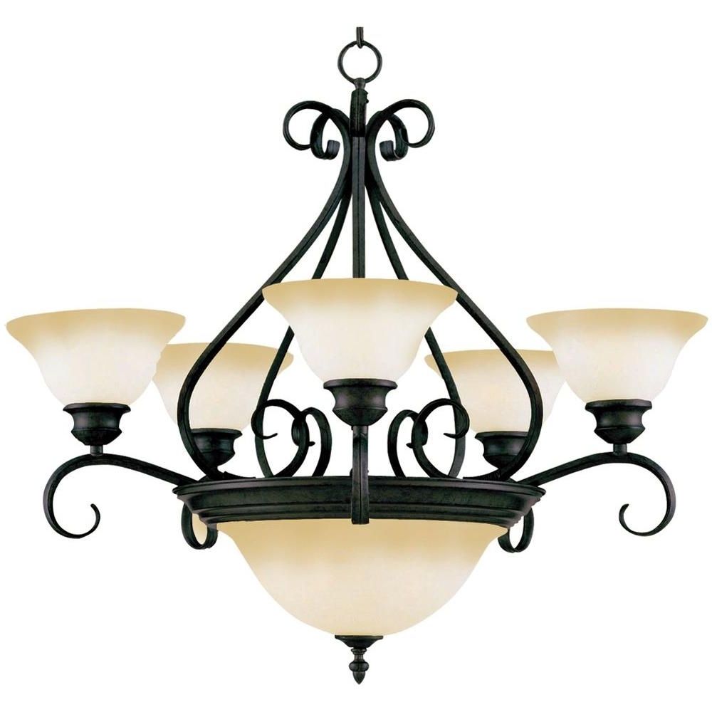 7 Light Chandeliers Inside Widely Used Maxim Lighting Pacific 7 Light Kentucky Bronze Chandelier With (Photo 5 of 15)