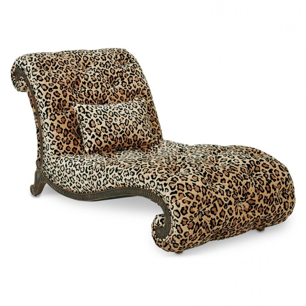 Aico Victoria Palace Collection Leopard Armless Chaise Inside Well Known Leopard Chaises (View 12 of 15)