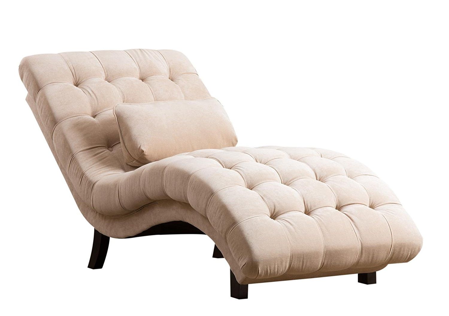Amazon: Abbyson Carmen Cream Fabric Chaise: Home & Kitchen With Well Known Fabric Chaise Lounges (View 4 of 15)