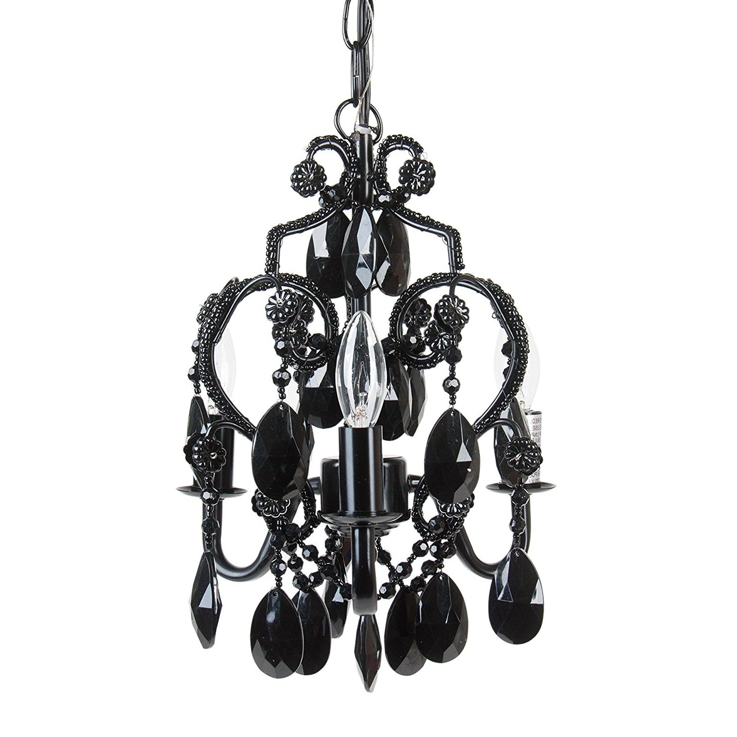 Amazon: Tadpoles 3 Bulb Vintage Plug In Or Hardwired Mini Throughout Famous Black Chandelier (View 7 of 15)