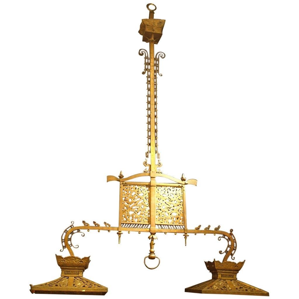 Antique Chandeliers With Regard To Best And Newest Antique Chandelier. American Antique Billiard Light For Sale At 1stdibs (Photo 15 of 15)