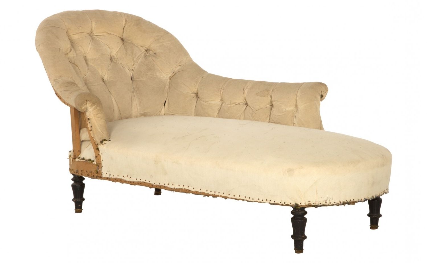 Antique Unupholstered Chaise Lounge (View 4 of 15)