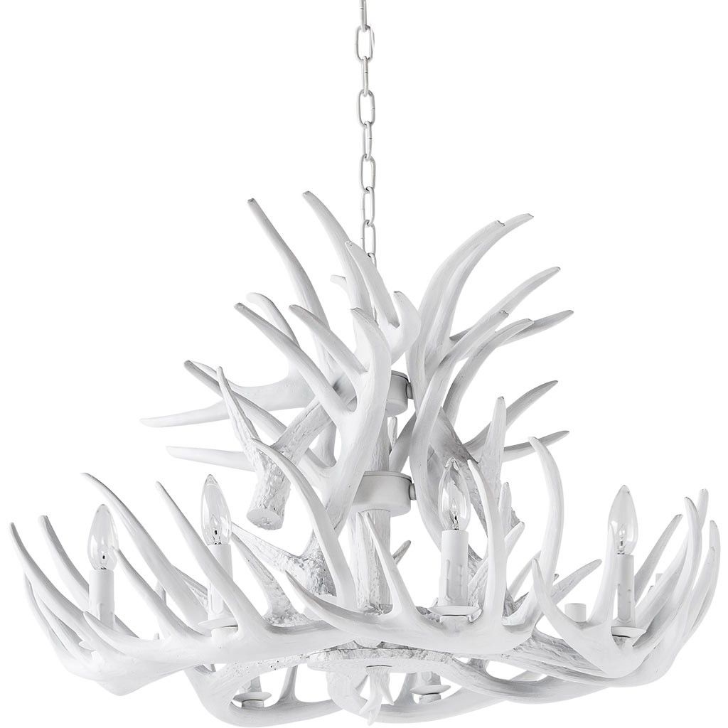 Antler Chandelier For Best And Newest Antler Chandelier Lamp In White At Modernist Lighting (Photo 14 of 15)