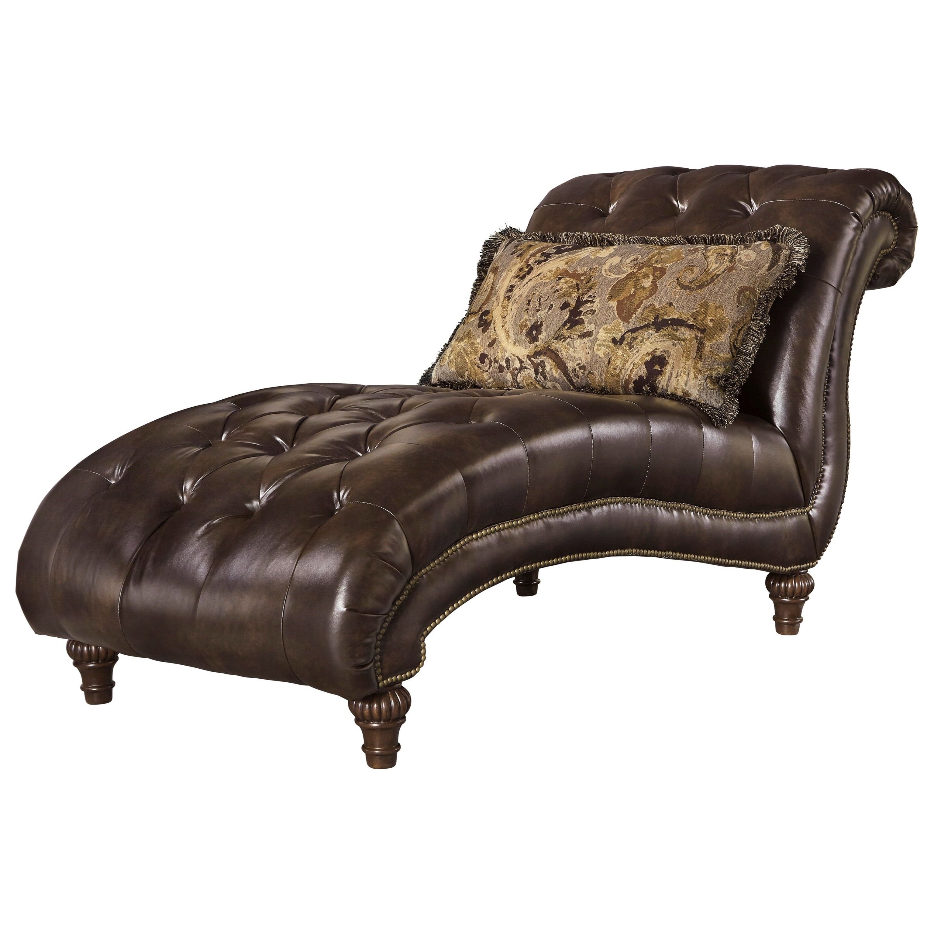 Ashley Chaise Lounges Within Well Liked Signature Designashley Winnsboro Durablend Traditional Tufted (View 9 of 15)