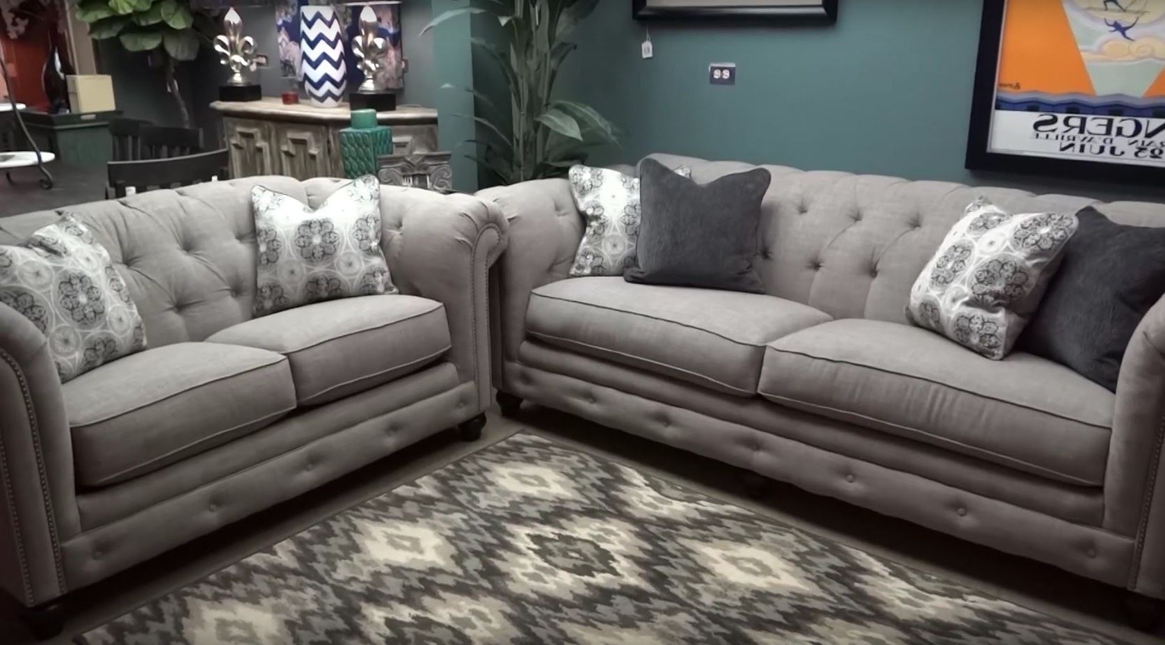 Ashley Tufted Sofas Pertaining To Well Known Ashley Furniture Azlyn Sepia Tufted Sofa & Loveseat 994 Review (View 1 of 15)