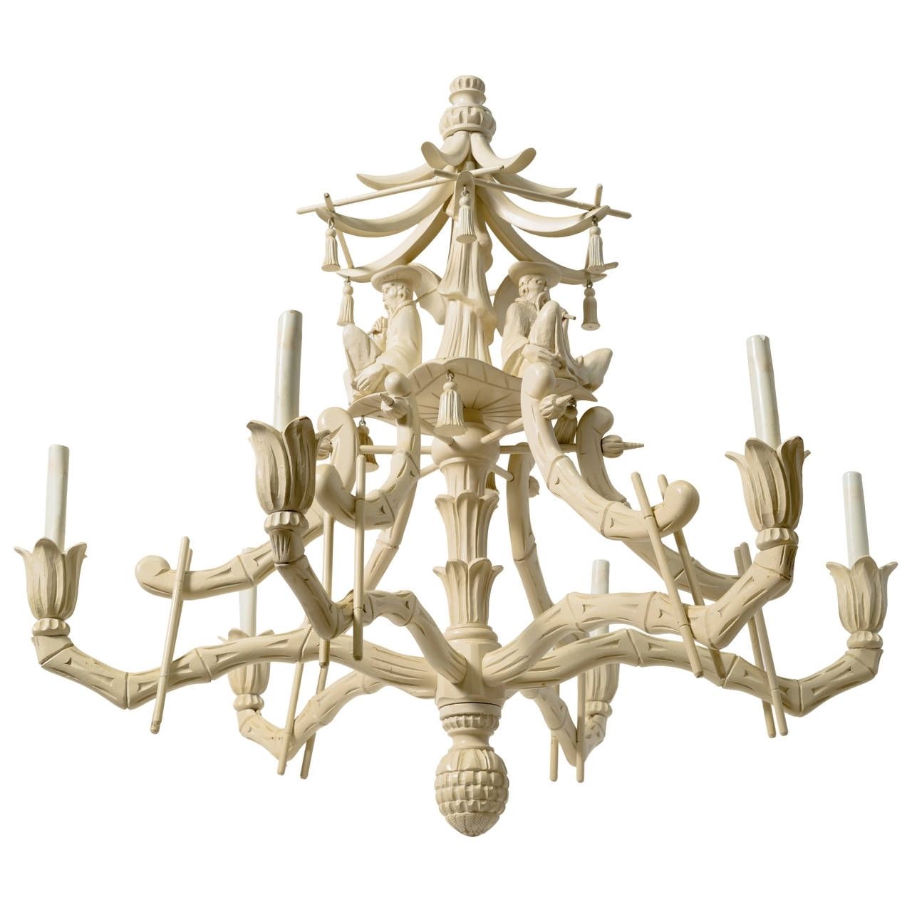 Asian Chandeliers With Regard To Current Asian Modern Carved Wood Pagoda Chandelier At 1stdibs (Photo 3 of 15)
