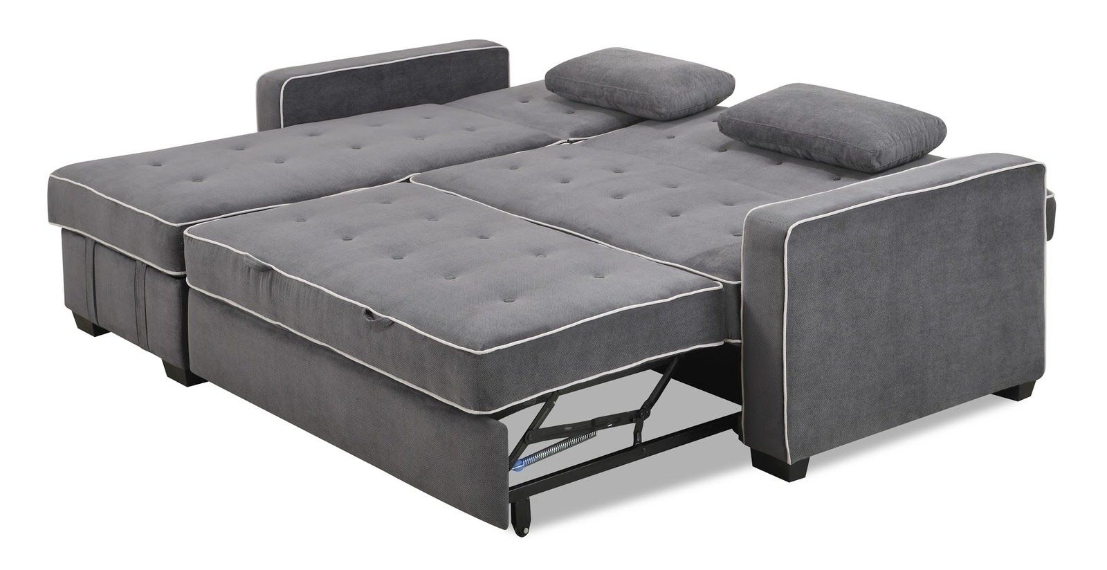 Augustine Sectional Moon Greyserta / Lifestyle Pertaining To 2018 Sofa Chaise Convertible Beds (View 2 of 15)