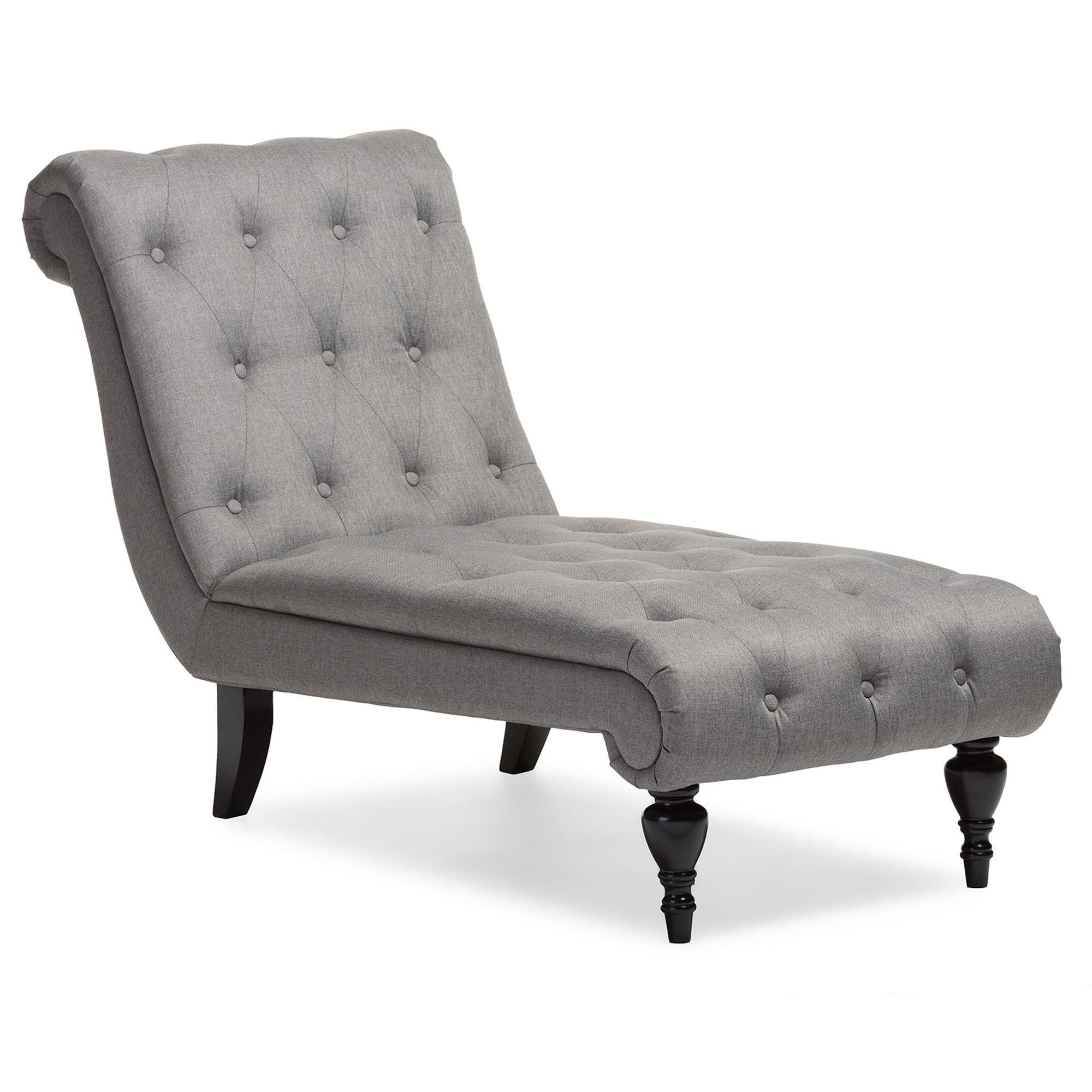 Baxton Studio Layla Mid Century Retro Modern Grey Fabric In Favorite Mid Century Modern Chaise Lounges (View 8 of 15)