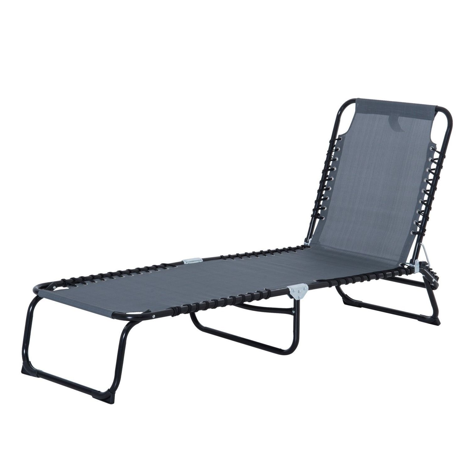 Beach Chaise Lounges Inside Popular Outsunny 3 Position Portable Reclining Beach Chaise Lounge Tri (Photo 14 of 15)