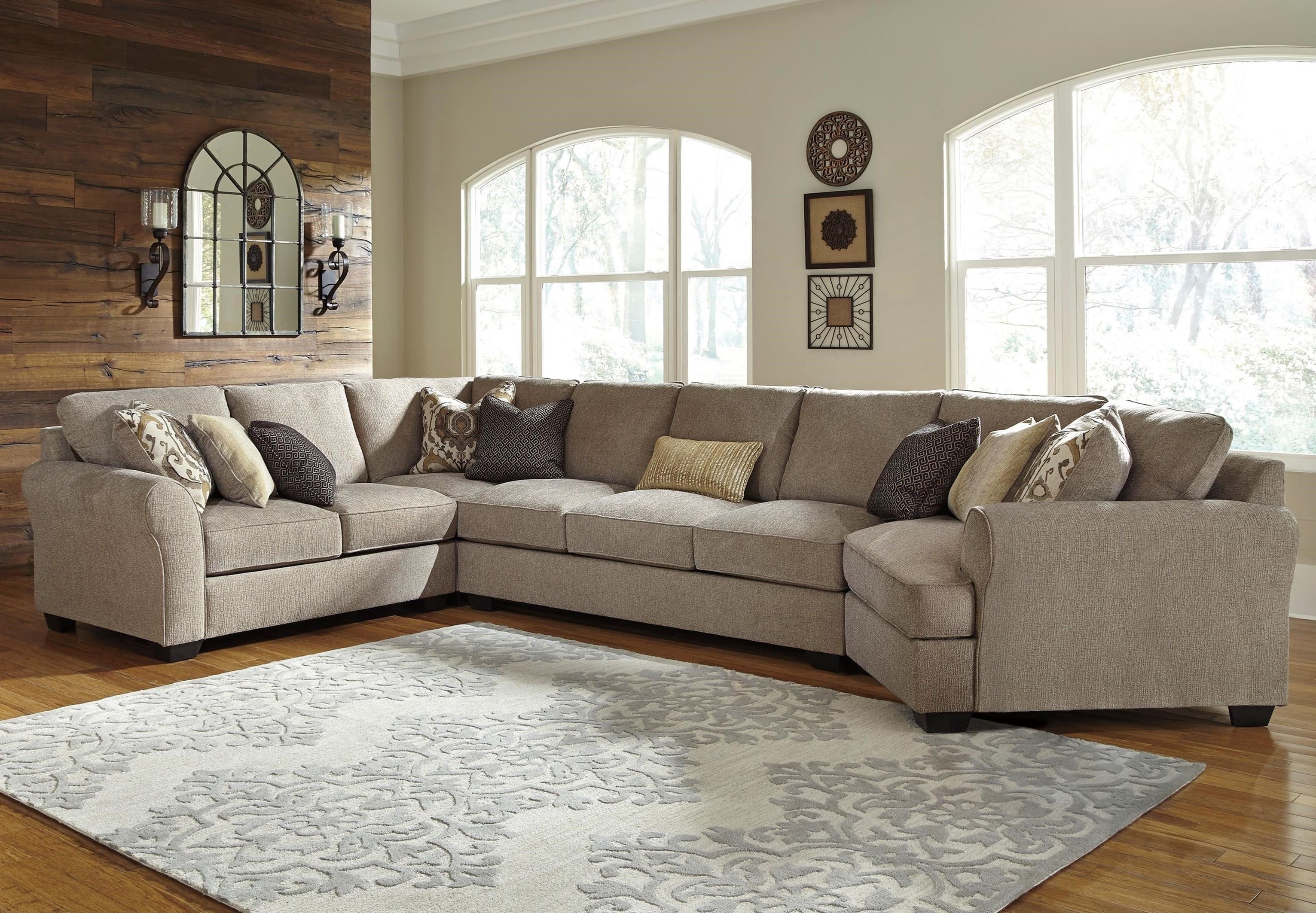 Benchcraft Pantomine 4-Piece Sectional With Left Cuddler &amp; Armless with Most Current Sectional Sofas With Cuddler