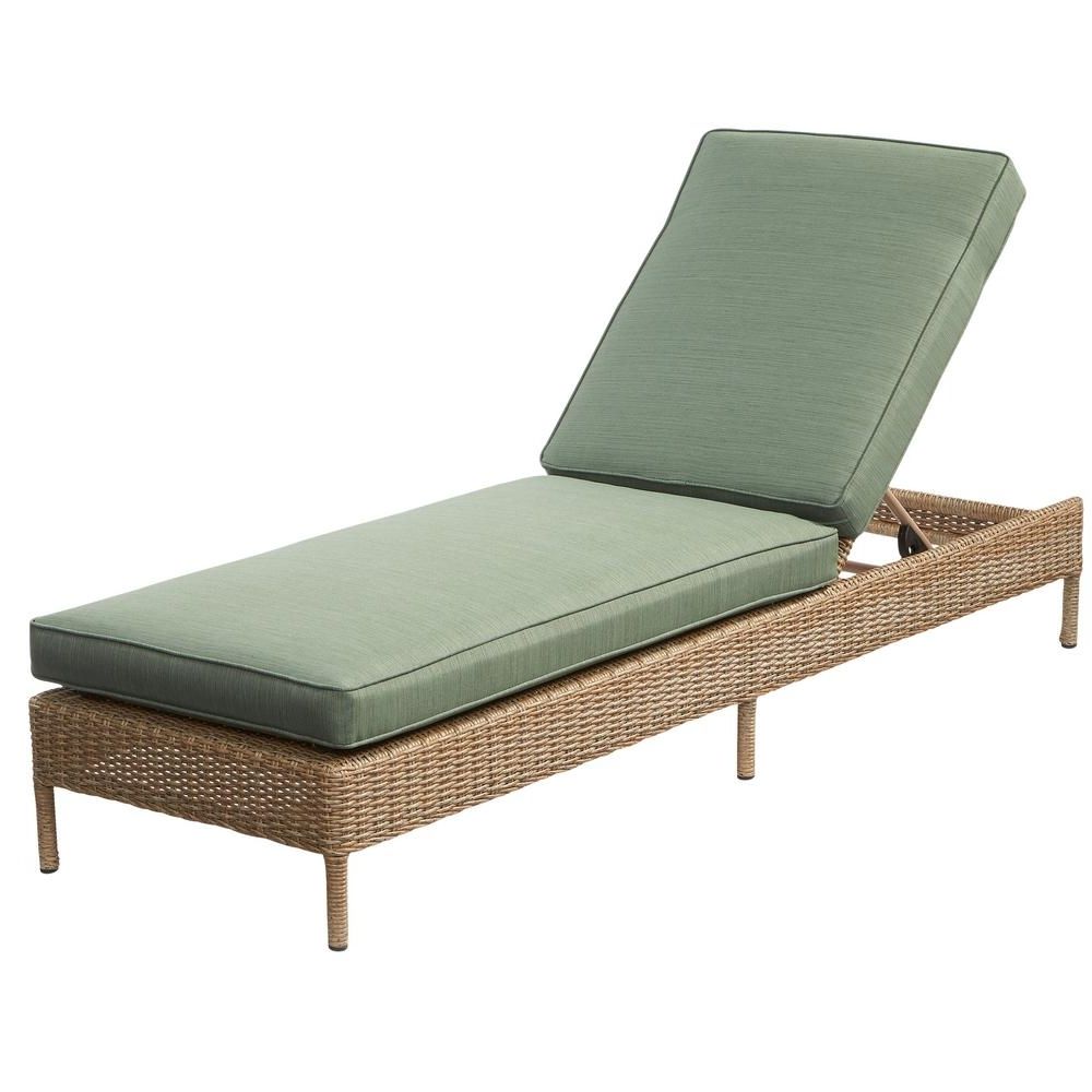 Best And Newest Aluminum Chaise Lounge Chairs Intended For Green – Outdoor Chaise Lounges – Patio Chairs – The Home Depot (View 4 of 15)