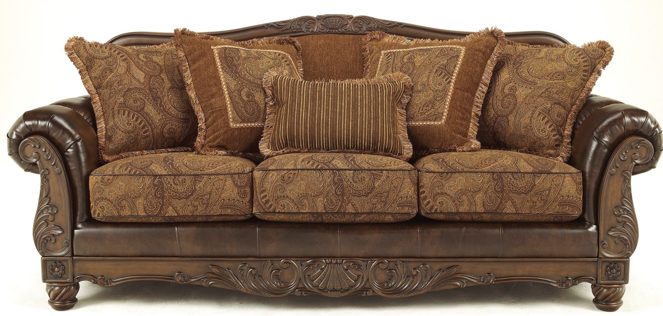 Best And Newest Antique Sofas For Fresco Durablend Antique Sofa From Ashley (6310038) (View 1 of 15)