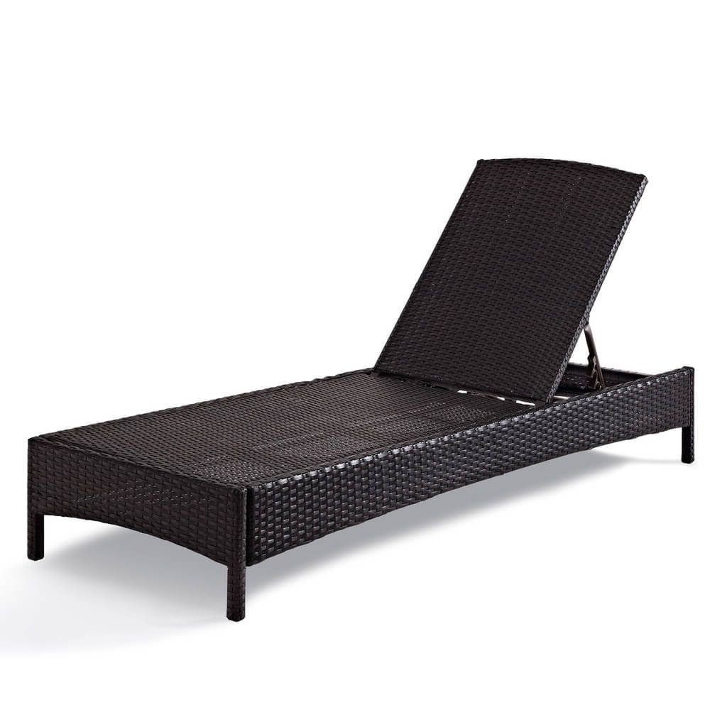 Best And Newest Black Chaise Lounge Outdoor Chairs In Furniture: Solid Black Wikcer Outdoor Chaise Lounge Frame For (View 9 of 15)