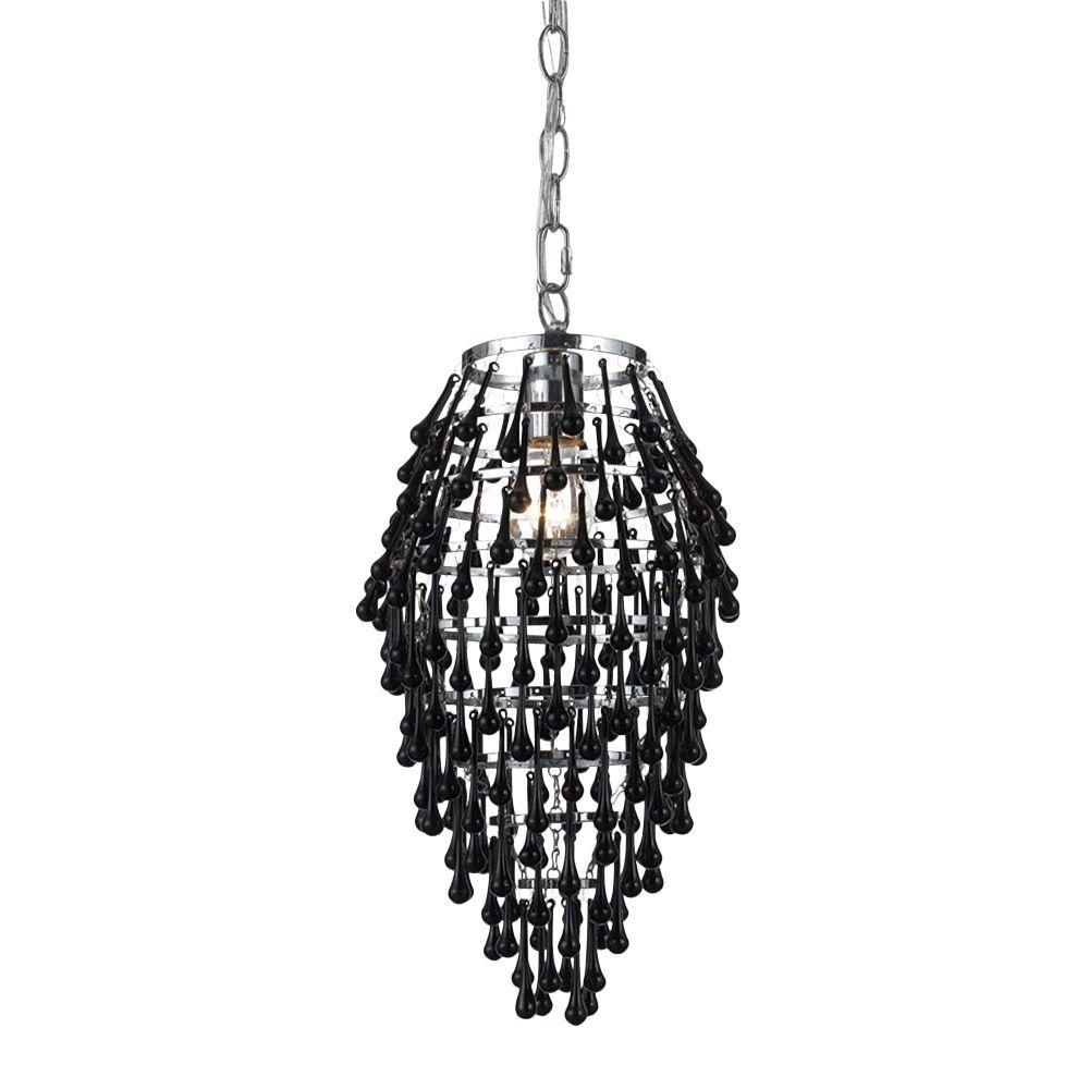 Best And Newest Mini – Chandeliers – Lighting – The Home Depot Inside Black Glass Chandeliers (Photo 7 of 15)
