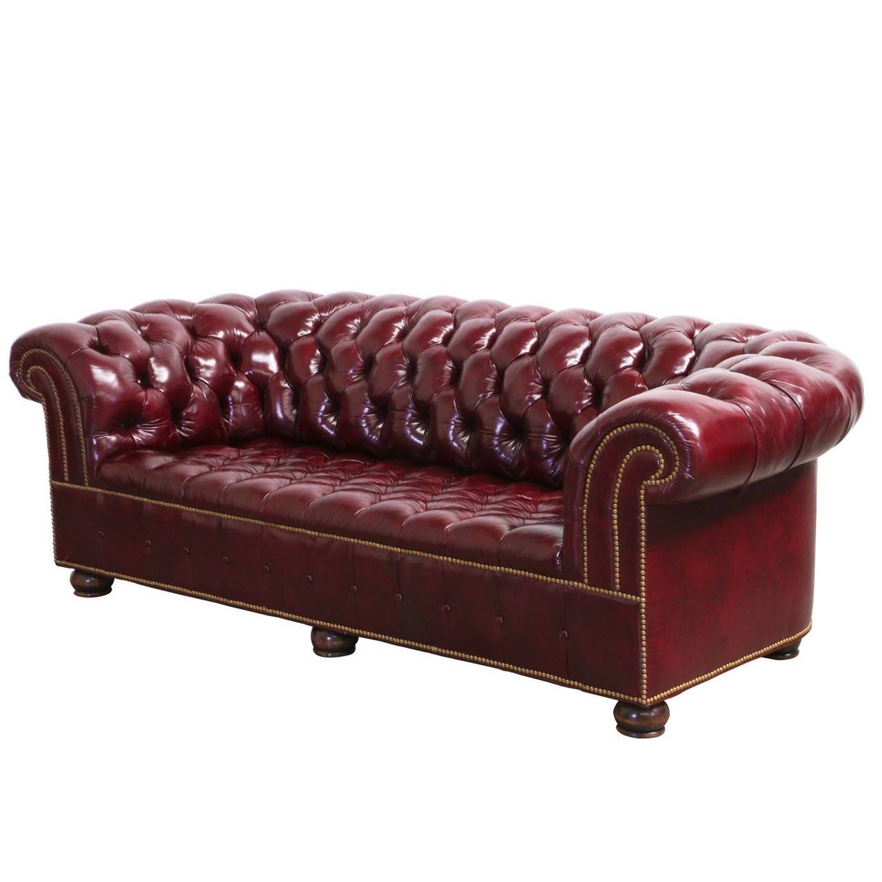Best And Newest Vintage Chesterfield Sofas Regarding Vintage Burgundy Leather Chesterfield Sofa Ideas (View 5 of 15)
