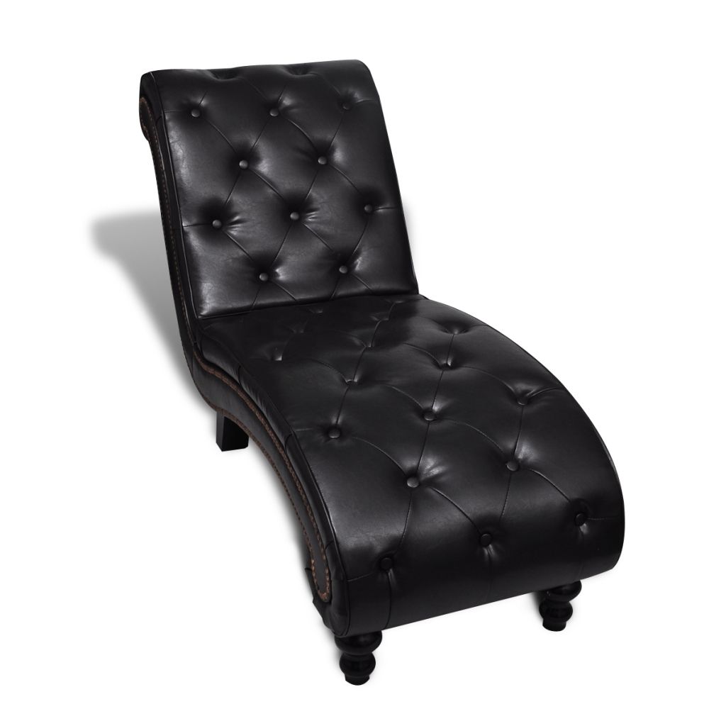 Black Chaise Lounges Inside Popular Black Chesterfield Brown Chaise Lounge Button Tufted – Lovdock (Photo 13 of 15)