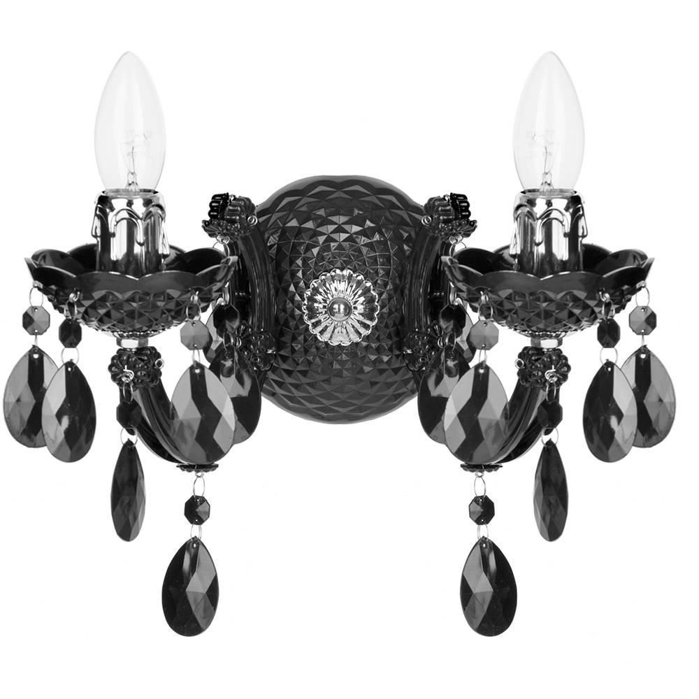 Black Chandelier Wall Lights With Regard To Well Known Marie Therese 2 Light Wall Light Chandelier – Black From Litecraft (View 1 of 15)
