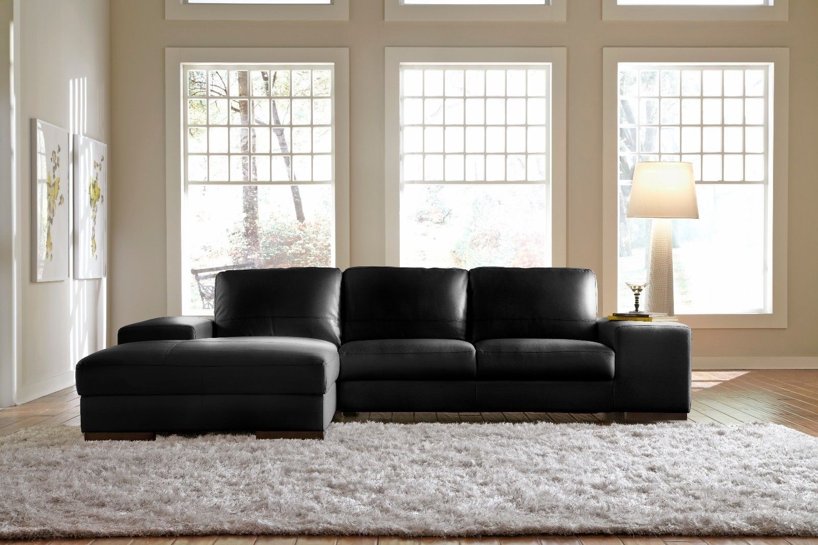 Black Leather Sectional Sofa With Chaise Intended For Favorite Black Sectionals With Chaise (View 14 of 15)