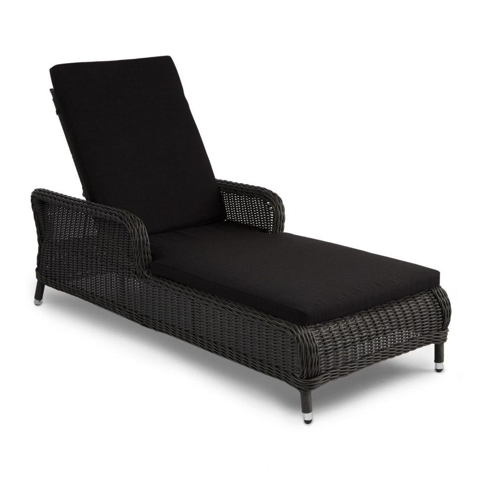 Black Outdoor Chaise Lounge Chairs Within Widely Used Lounge Chair : Double Lounge Chair Black Outdoor Lounge Backyard (View 3 of 15)