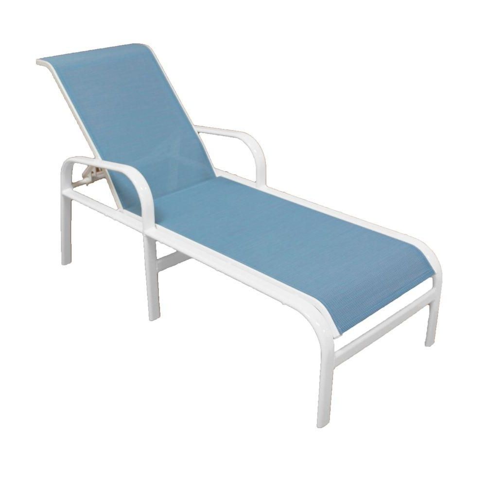 Blue Outdoor Chaise Lounge Chairs Intended For Most Recent Marco Island White Commercial Grade Aluminum Patio Chaise Lounge (Photo 1 of 15)