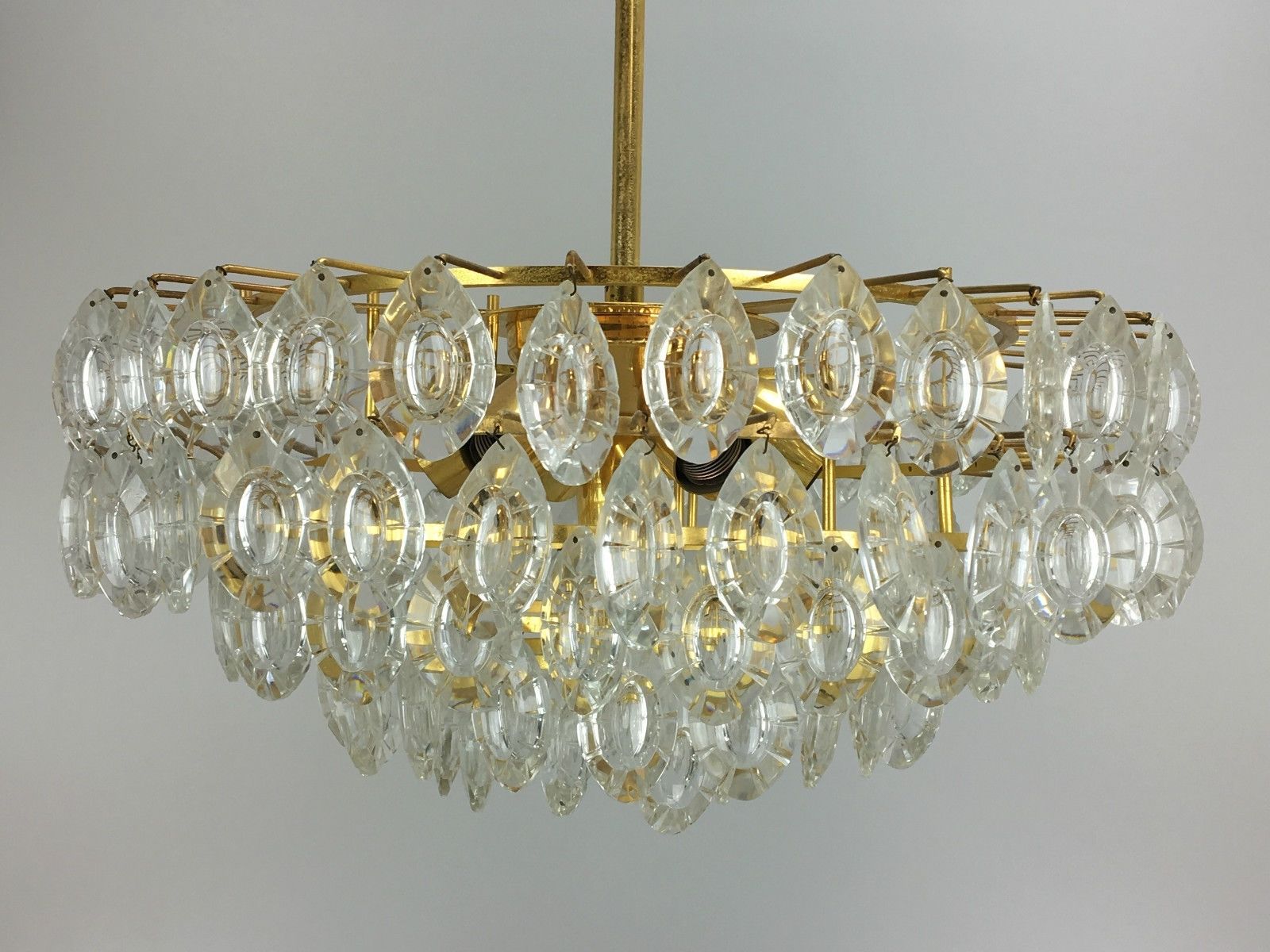 Brass & Glass Chandelier From Kinkeldey, 1960s For Sale At Pamono Intended For 2018 Brass And Glass Chandelier (Photo 13 of 15)