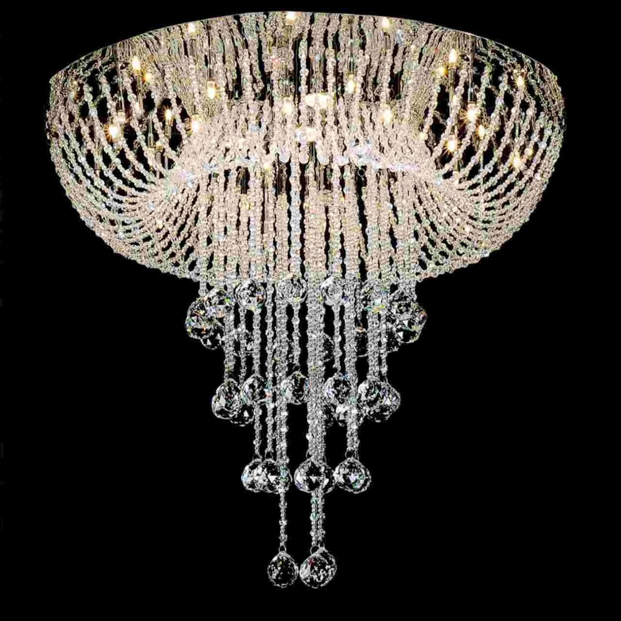 Brizzo Lighting Stores. 24" Chateaux Modern Foyer Crystal Chandelier In Well Known Crystal Chandeliers (Photo 14 of 15)