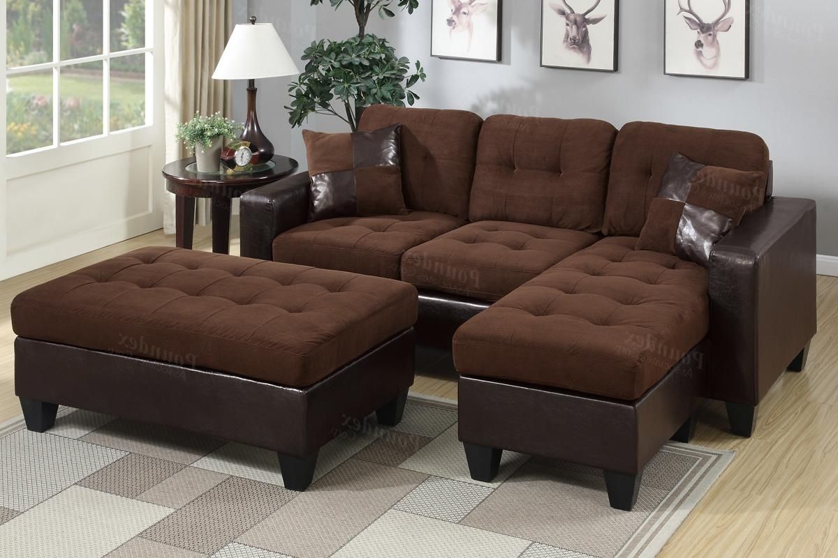 Brown Leather Sectional Sofa And Ottoman – Steal A Sofa Furniture Regarding Newest Sectional Sofas With Ottoman (View 1 of 15)
