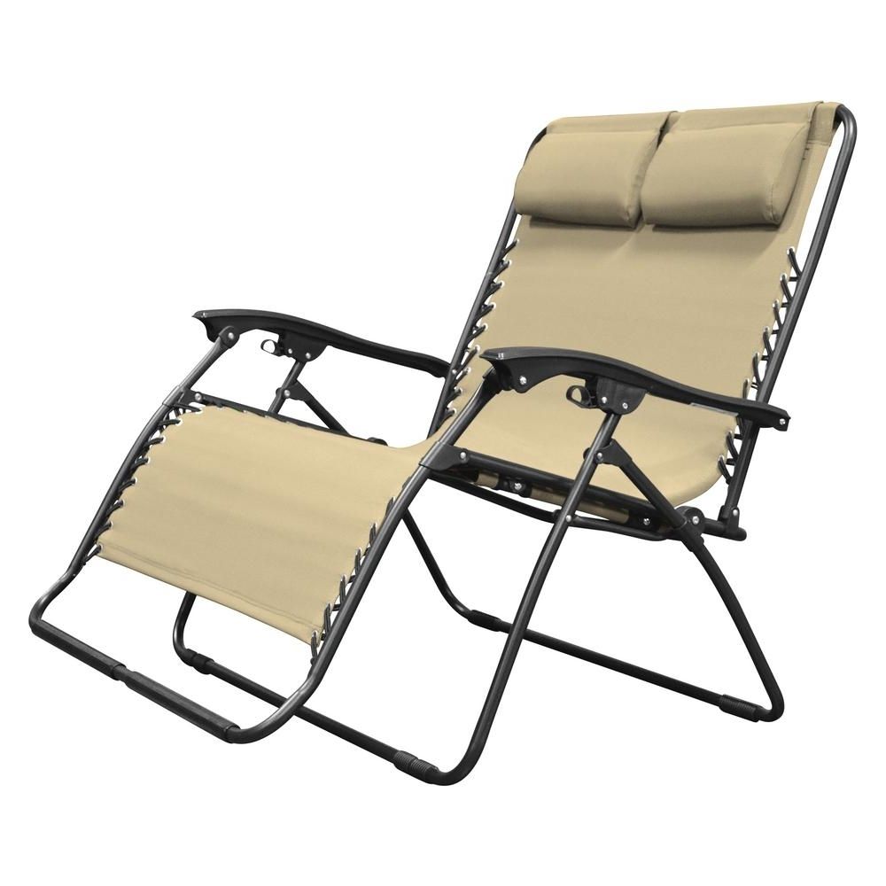 Caravan Sports Infinity Love Seat Beige Metal Textilene Reclining Regarding Current Lawn Chaises (Photo 1 of 15)