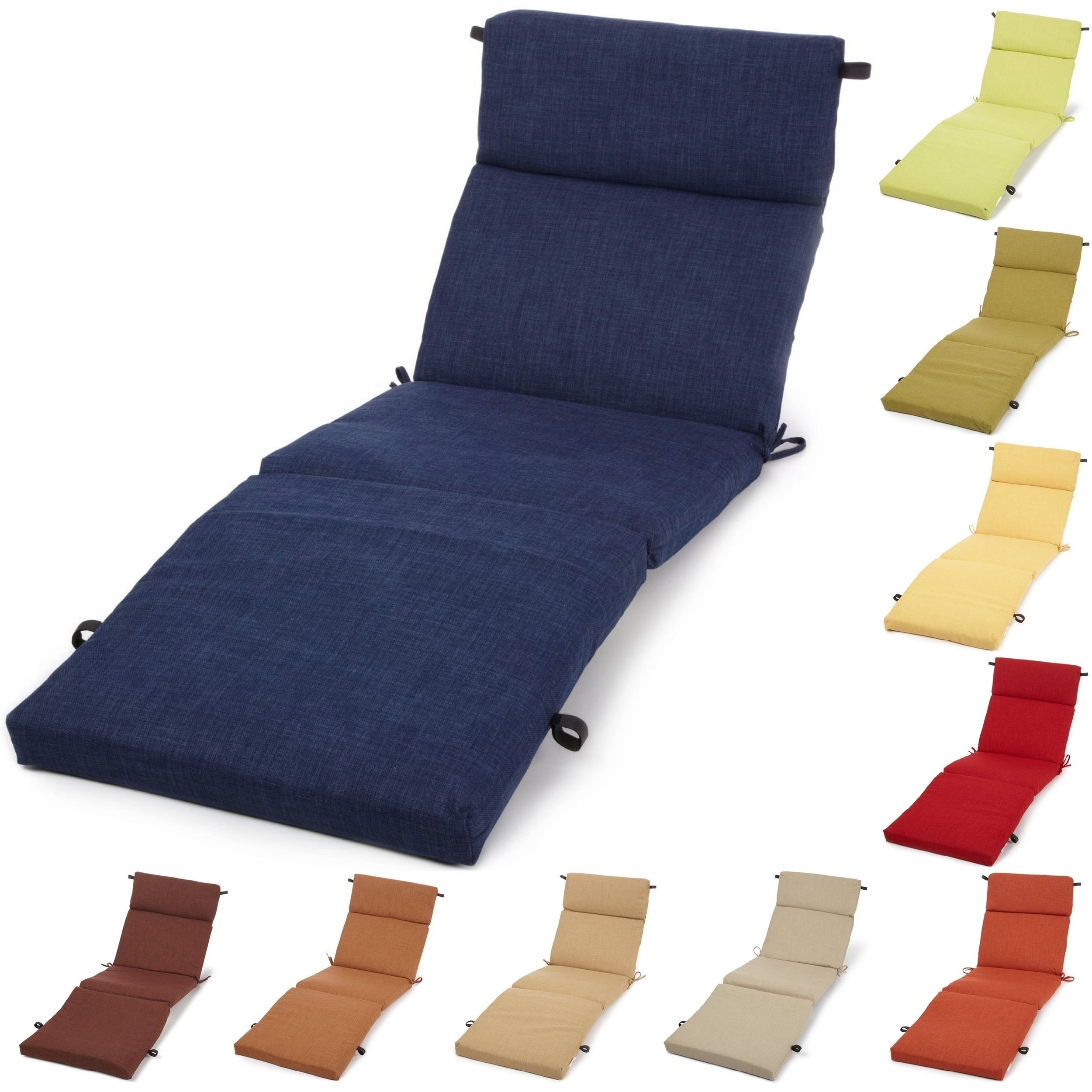 Chaise Lounge Outdoor Cushions Intended For Most Popular Blazing Needles Solid All Weather Uv Resistant Outdoor Chaise (View 5 of 15)