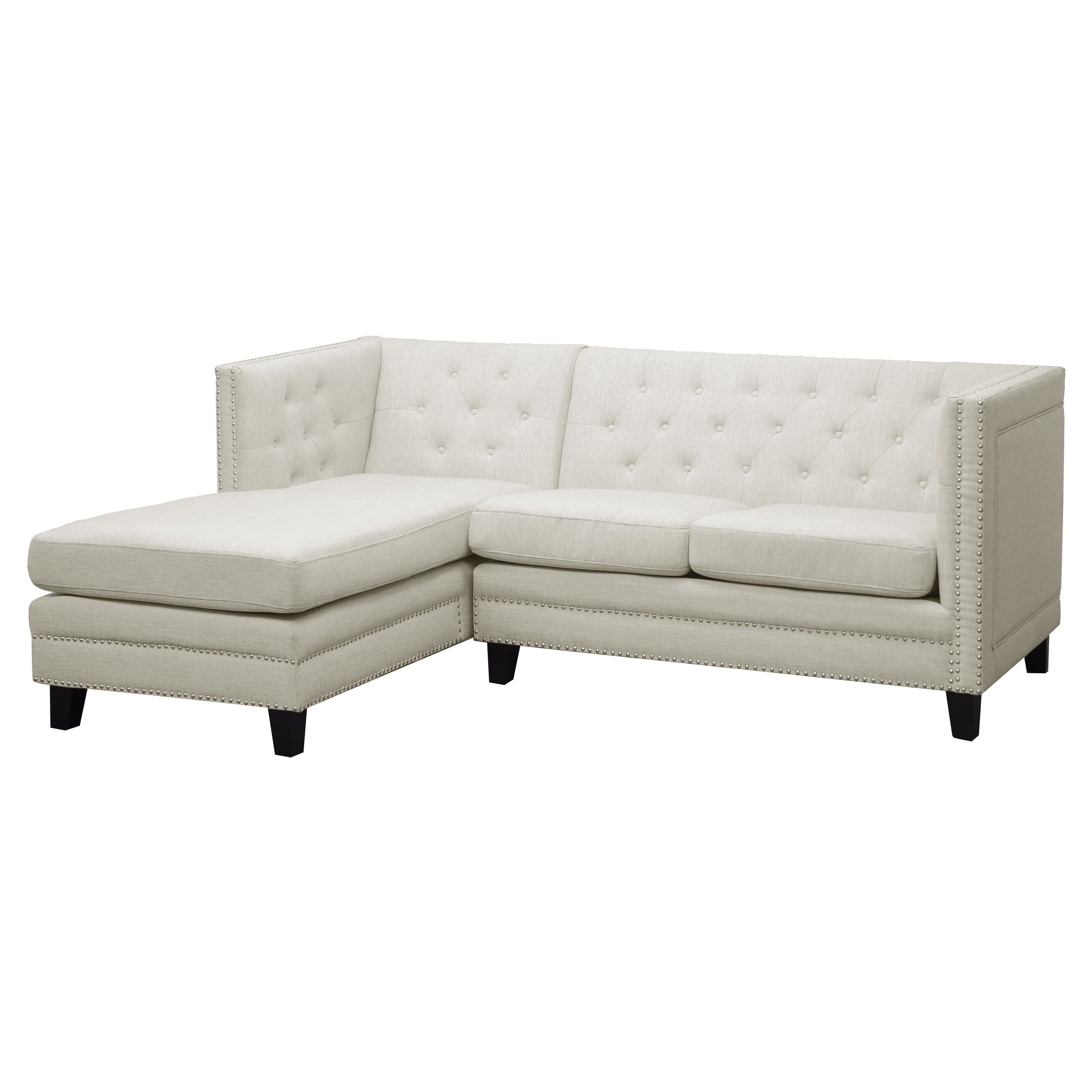 Chaise Lounge Sleepers Within Trendy Idyllic White Tuxedo Tufted Sectional With Chaise Lounge Sleepers (View 10 of 15)