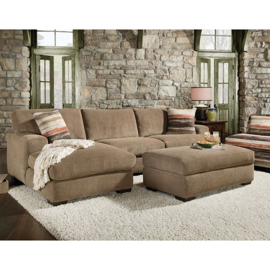 Chaise Sectional Sofas For Newest Beautiful Sectional Sofa With Chaise And Ottoman Pictures (View 4 of 15)
