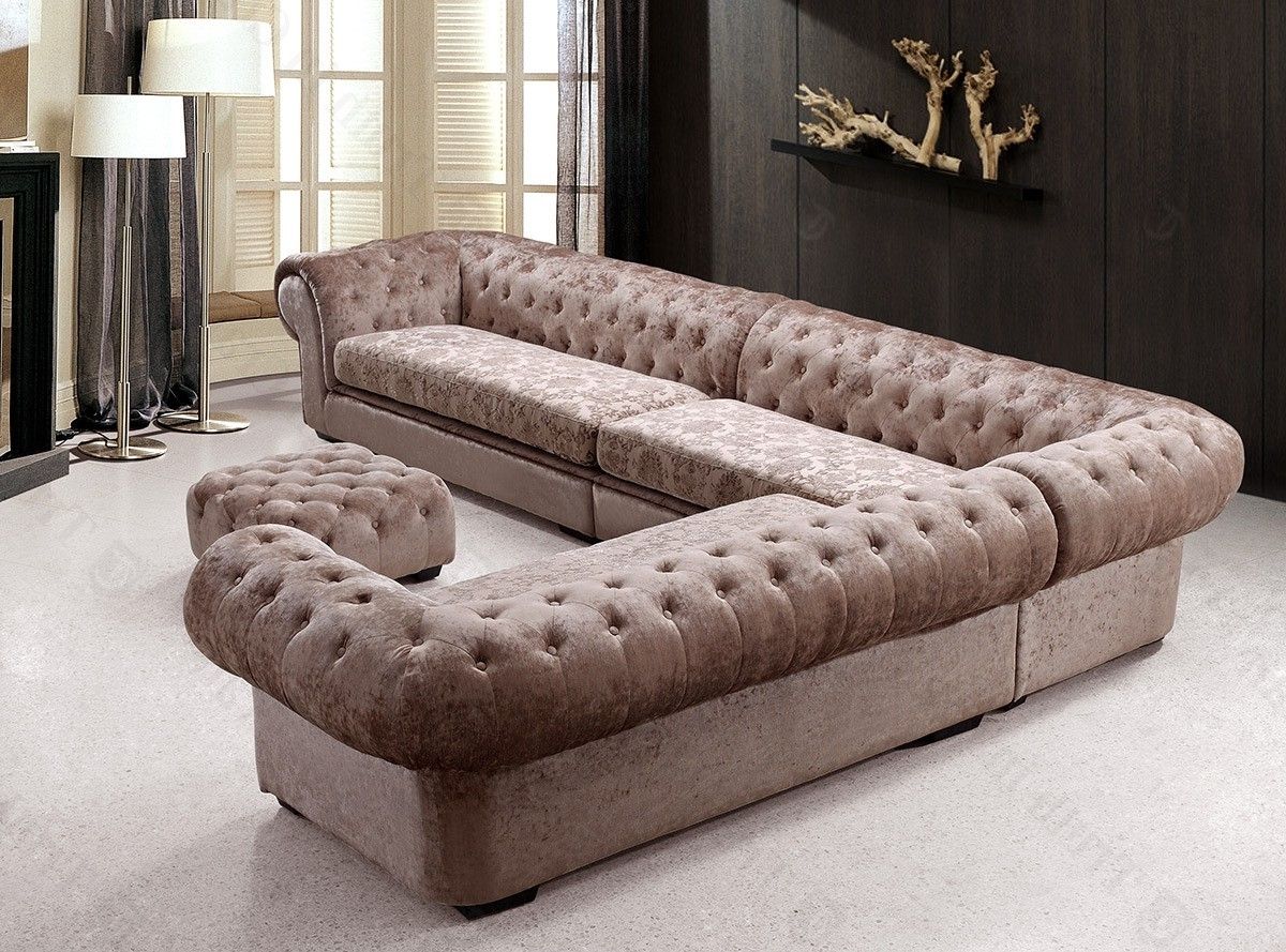 Chaise Sectional Within Tufted Sectionals Sofa With Chaise (View 4 of 15)