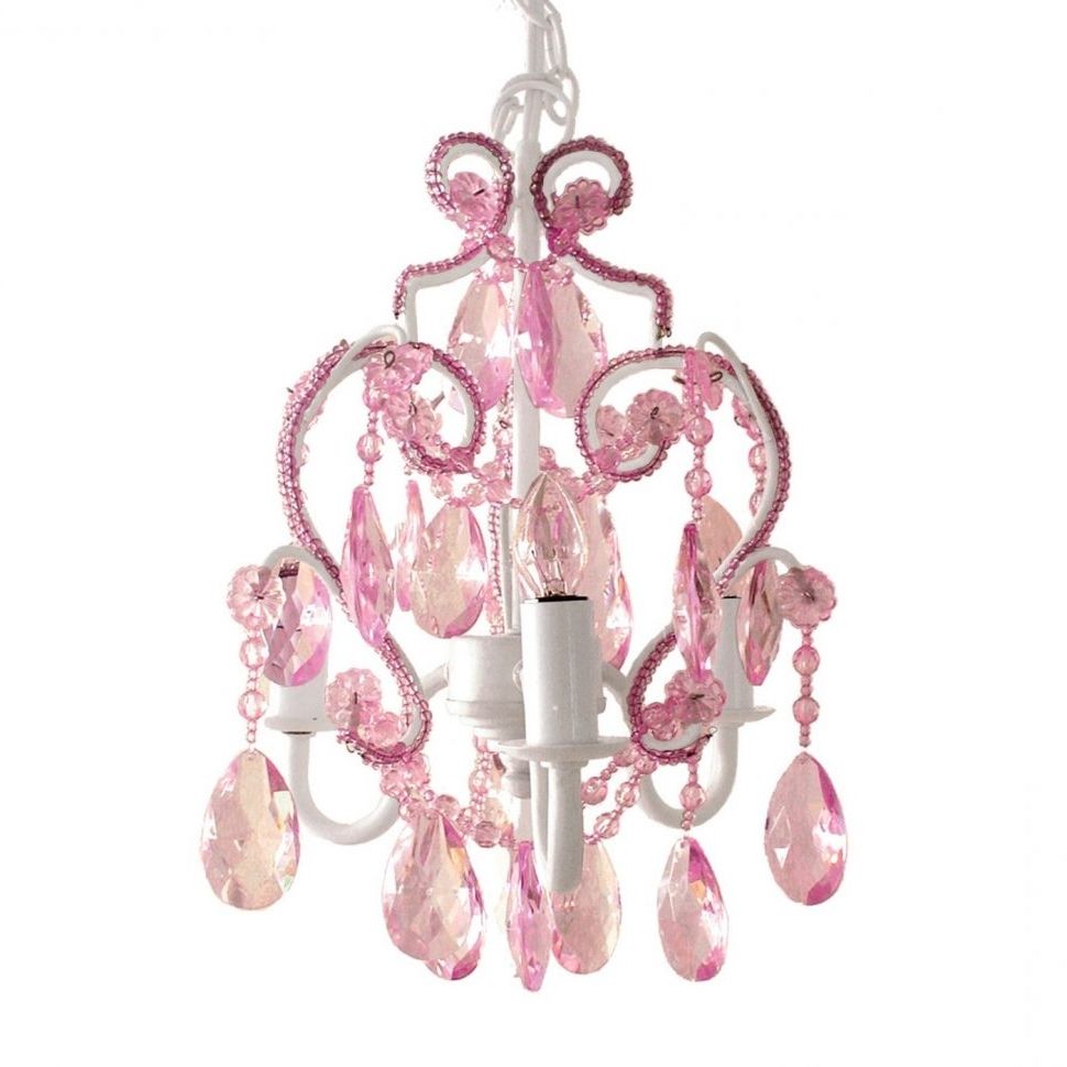 Chandeliers Design : Amazing Extraordinary Pink Crystal Light With Popular Cheap Chandeliers For Baby Girl Room (View 9 of 15)