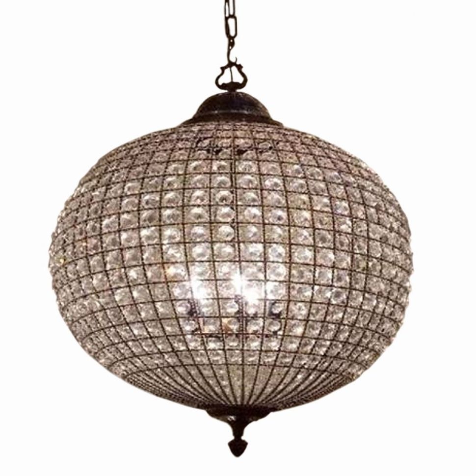 Chandeliers : Globe Crystal Chandelier Bronze Examples Collection Intended For Most Recent Crystal Globe Chandelier (View 11 of 15)