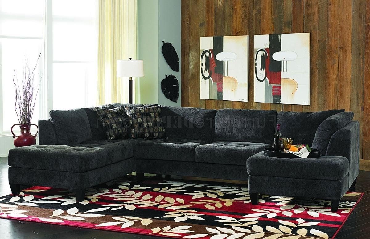 Charcoal Gray Fabric Contemporary Double Chaise Sectional Sofa In Most Recent Double Chaise Sofas (View 10 of 15)