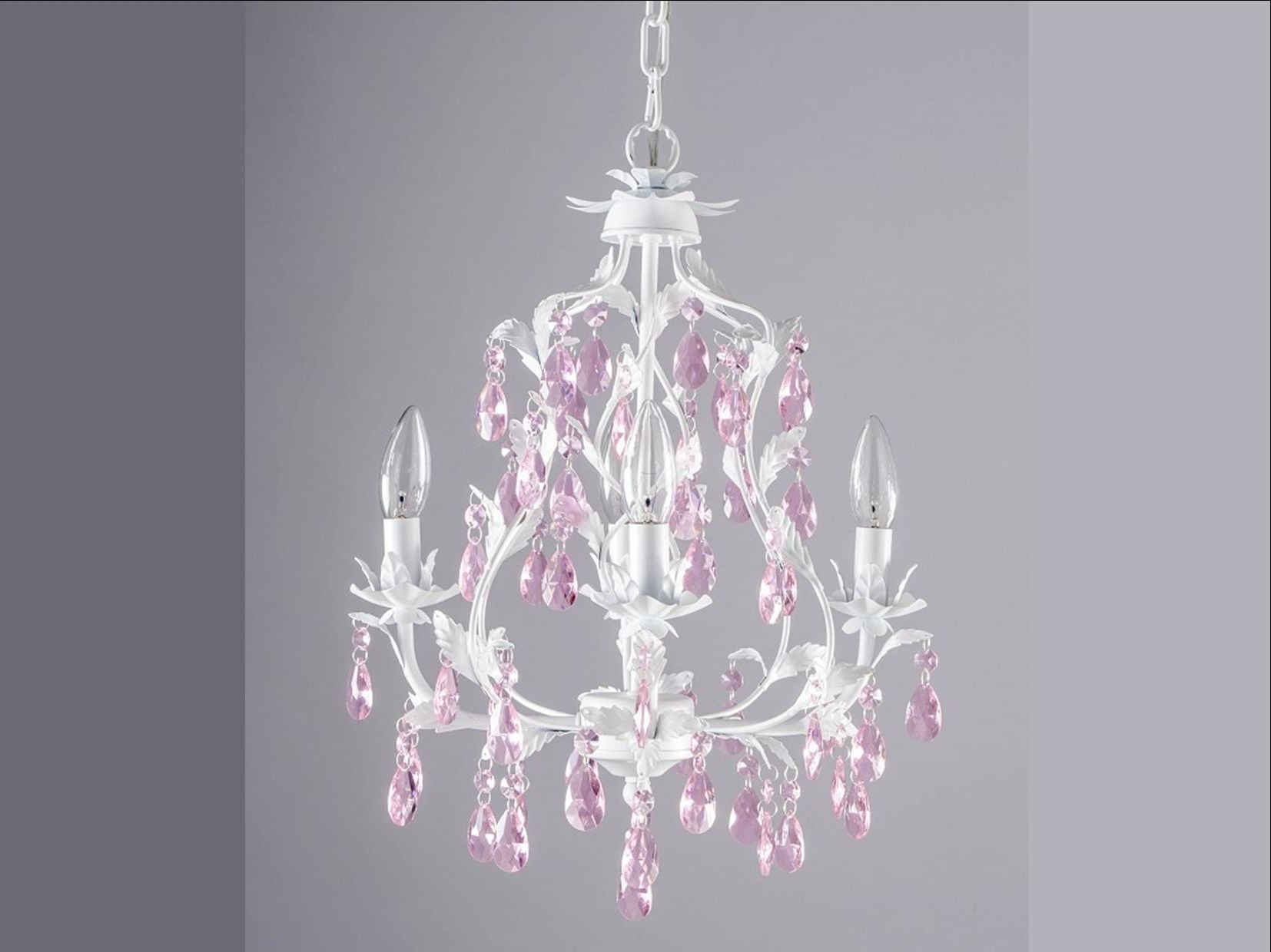 Childrens Pendant Lamp Shades Plug In Chandeliers For Kids Pink Intended For Preferred Chandeliers For Kids (Photo 2 of 15)