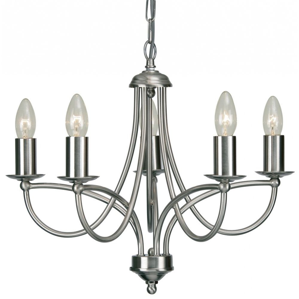 Chrome Chandelier With Recent 2711/5Ac Loop 5 Light Chandelier In Antique Chrome (View 6 of 15)