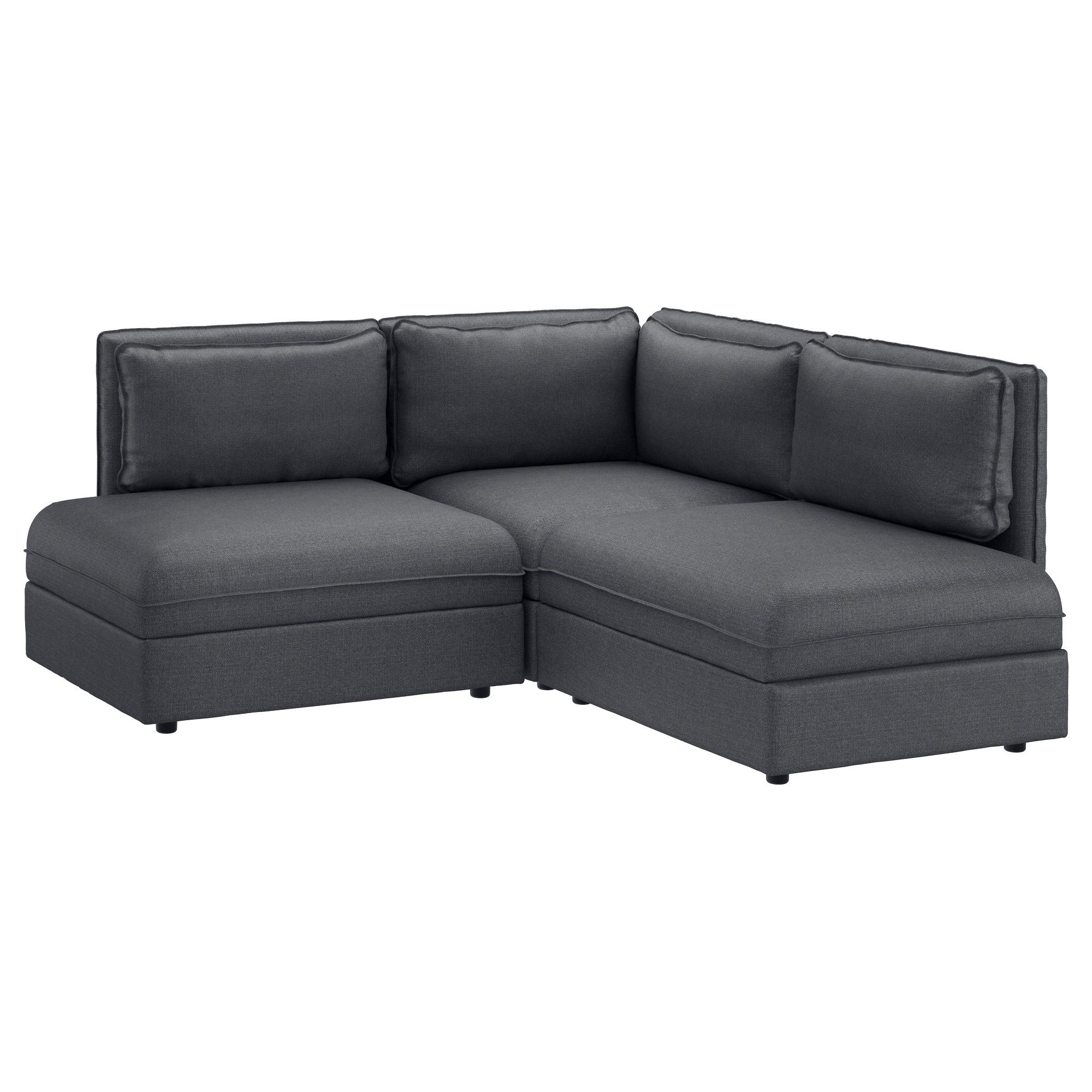 Corner Sofa Chairs Inside Widely Used Vallentuna 3 Seat Corner Sofa Hillared Dark Grey – Ikea (View 1 of 15)