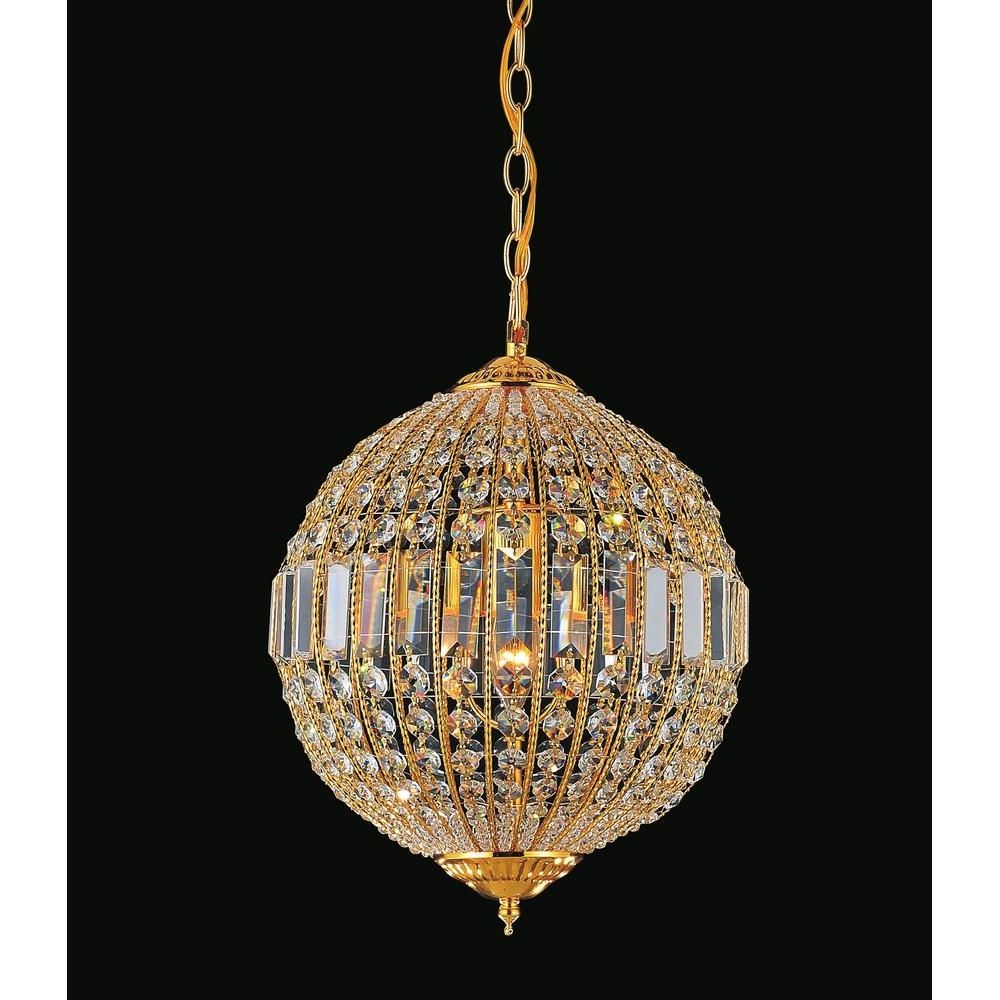 Crystal World Inc. Globe 1 Light Gold Chandelier Qs8370p12g – The Inside Most Up To Date Crystal Globe Chandelier (Photo 4 of 15)