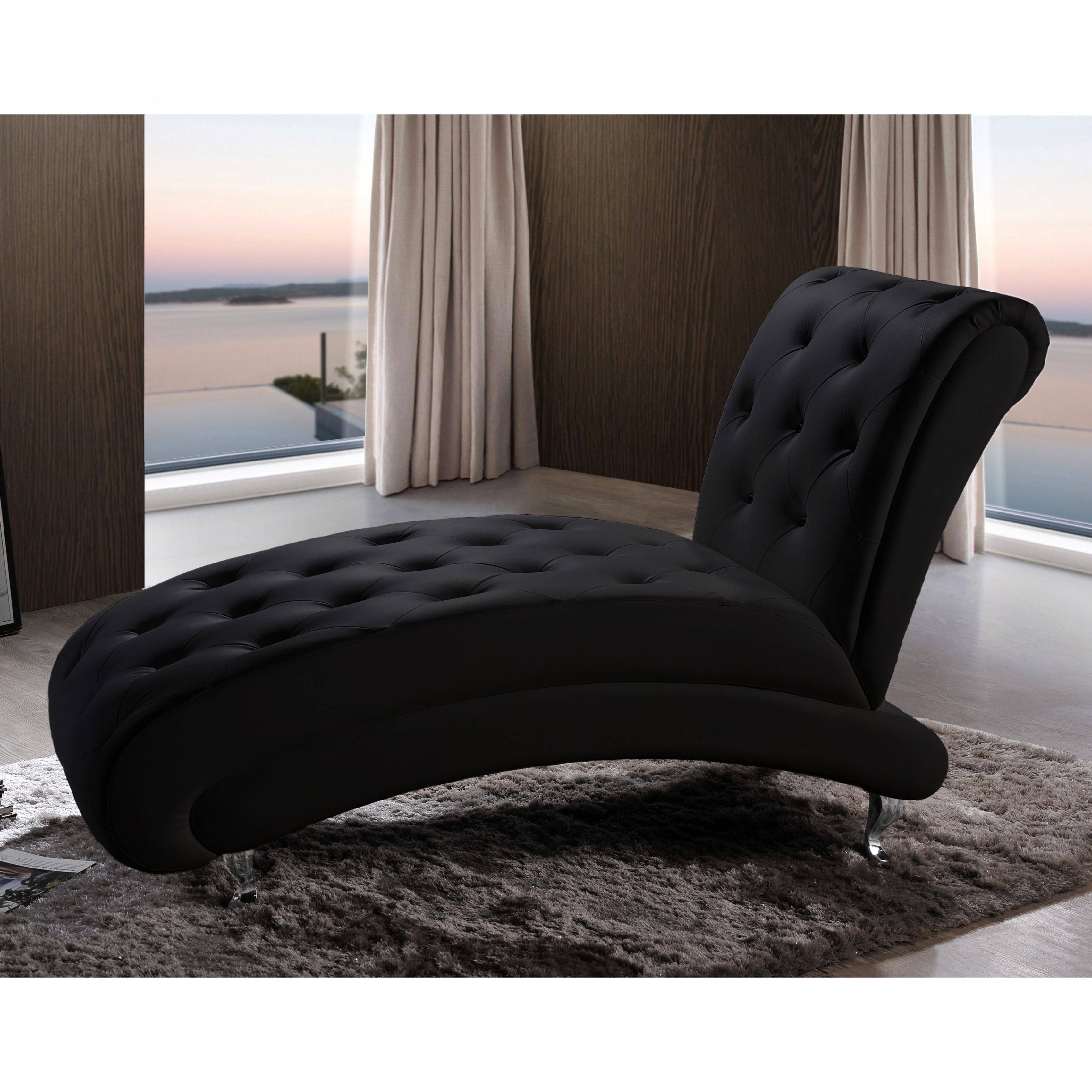 Current Black Leather Chaise Longue (View 8 of 15)