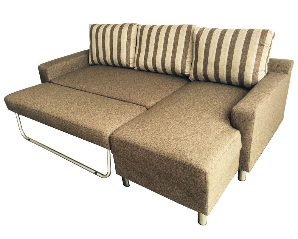 Current Chaise Lounge Sofa Beds With Regard To Kacy Fabric Convertible Sectional Sofa Bed Couch Bed Sleeper (View 1 of 15)