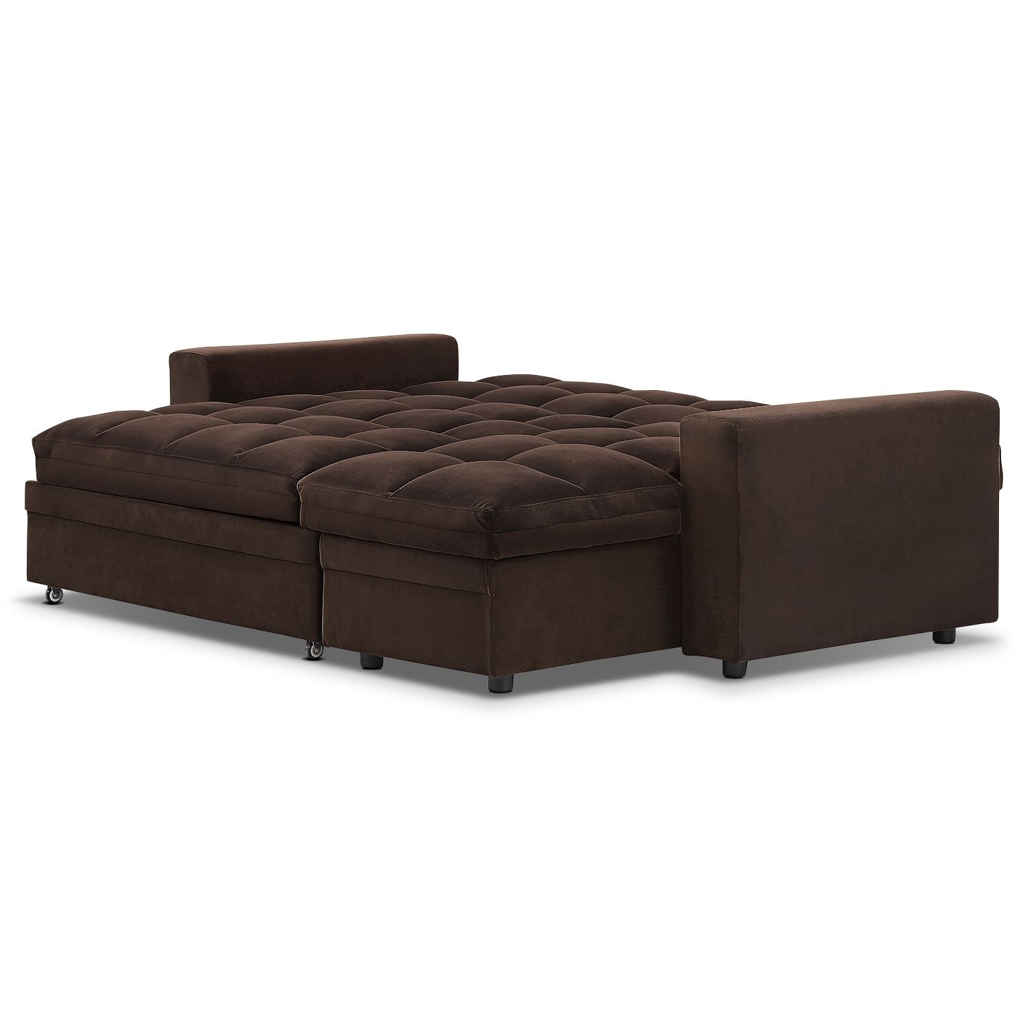Current Metro Chaise Sofa Bed With Storage – Brown (View 9 of 15)