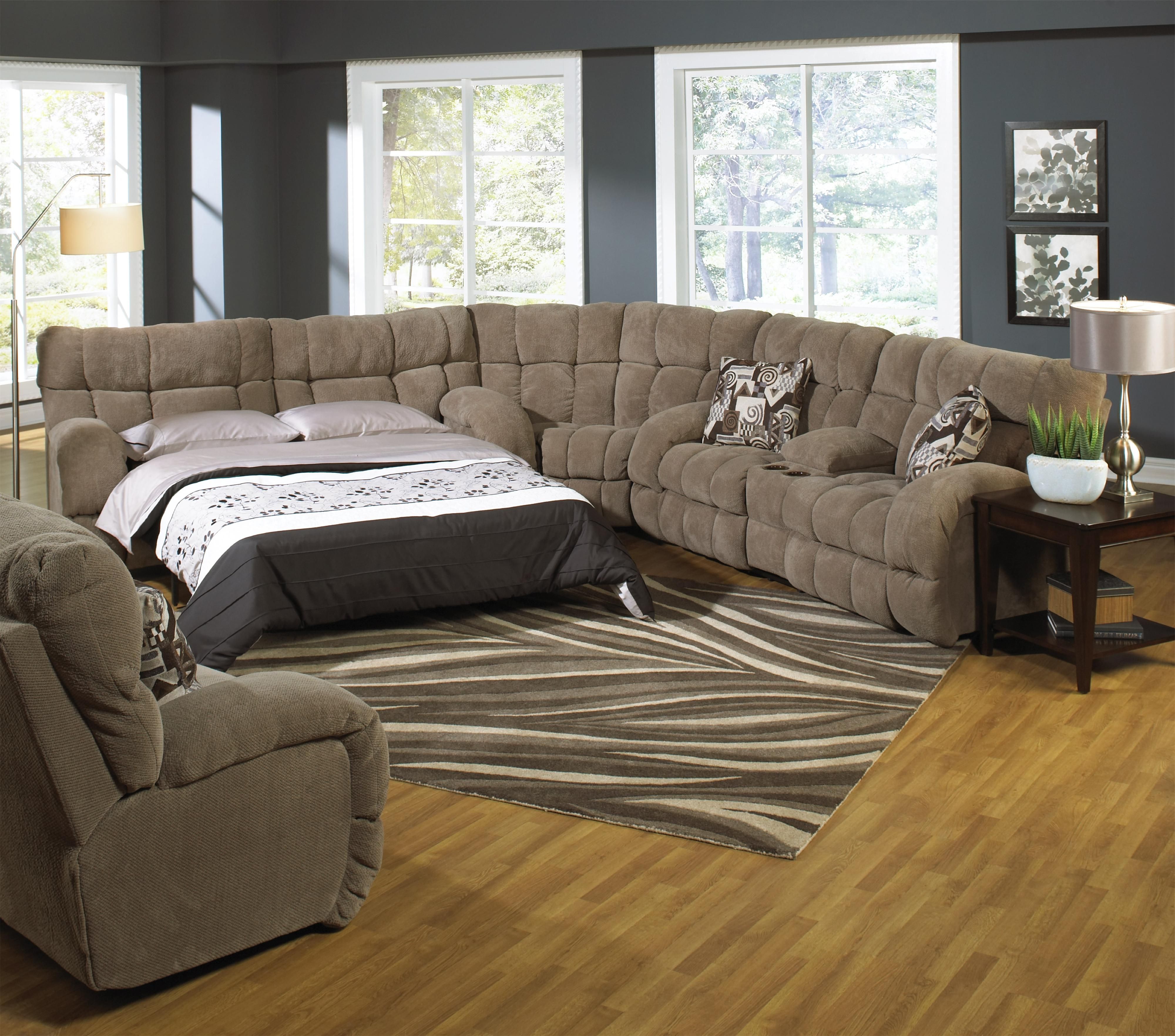 Current Reclining Sectional Sofa With Sofa Sleepercatnapper (Photo 1 of 15)
