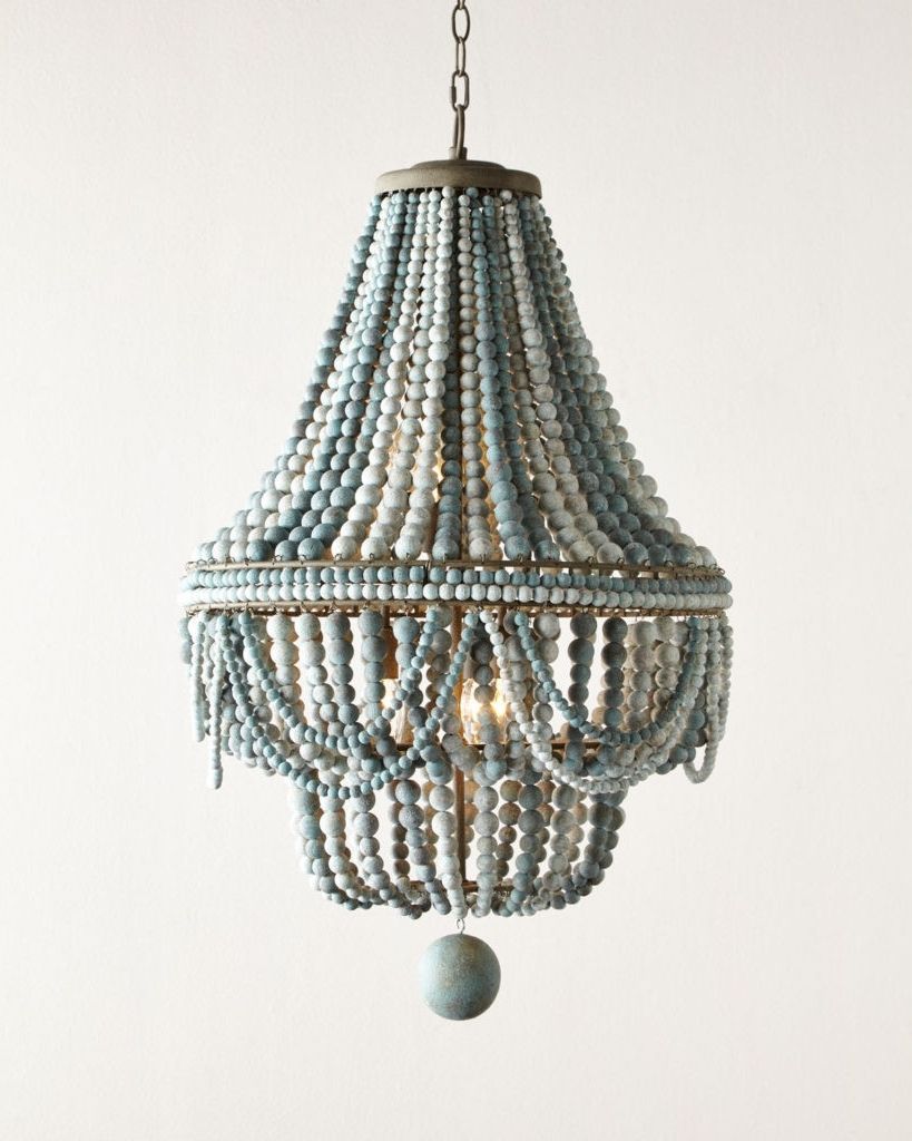 Diy Turquoise Beaded Chandeliers Pertaining To 2017 Lighting : Aqua Light Turquoise Green Vintage Style Chandelier (View 15 of 15)